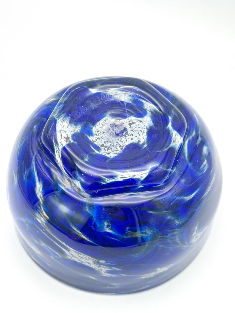 Vintage Glasschale in Blau