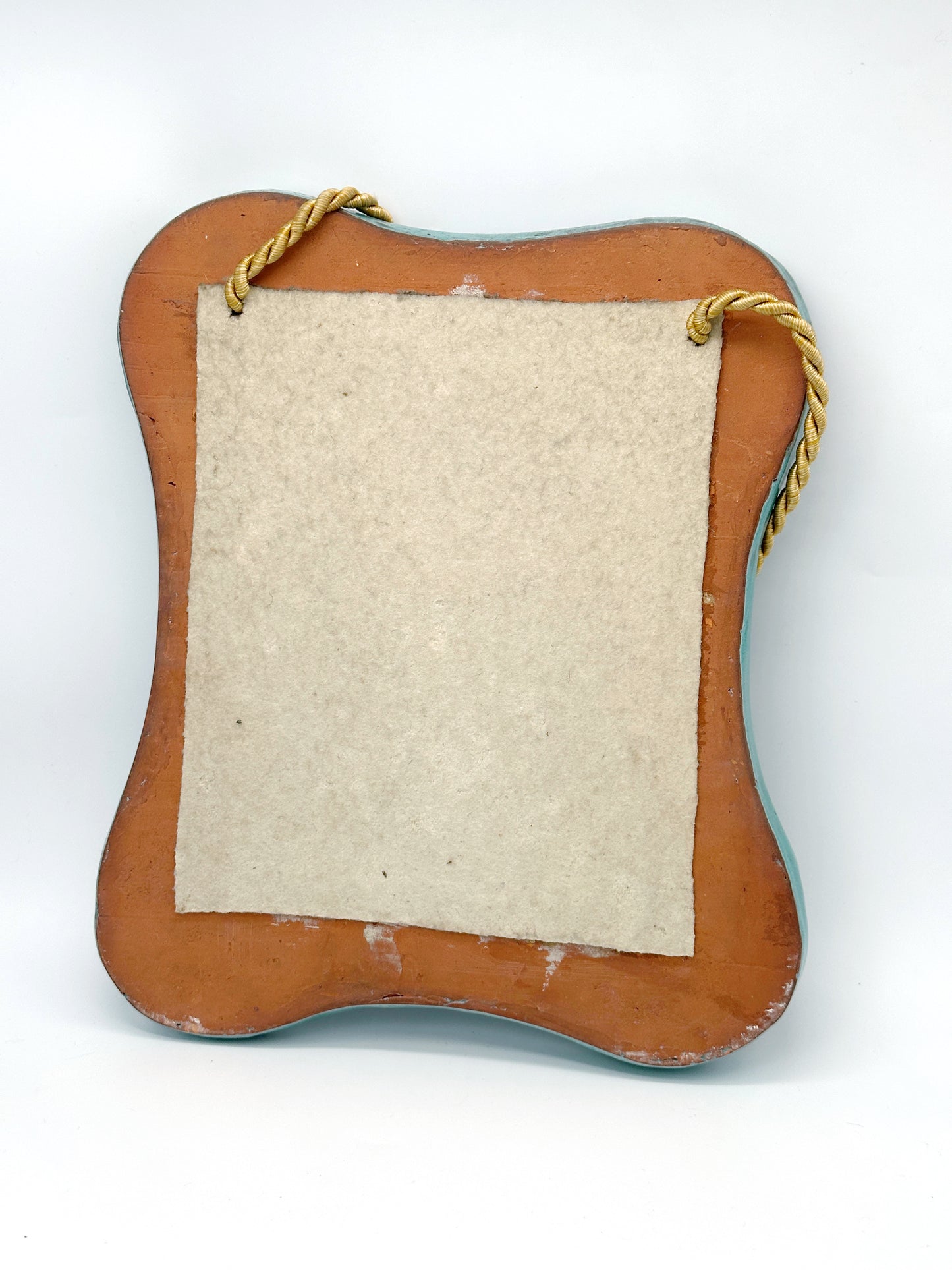 Vintage Wandspiegel mit Keramikrahmen