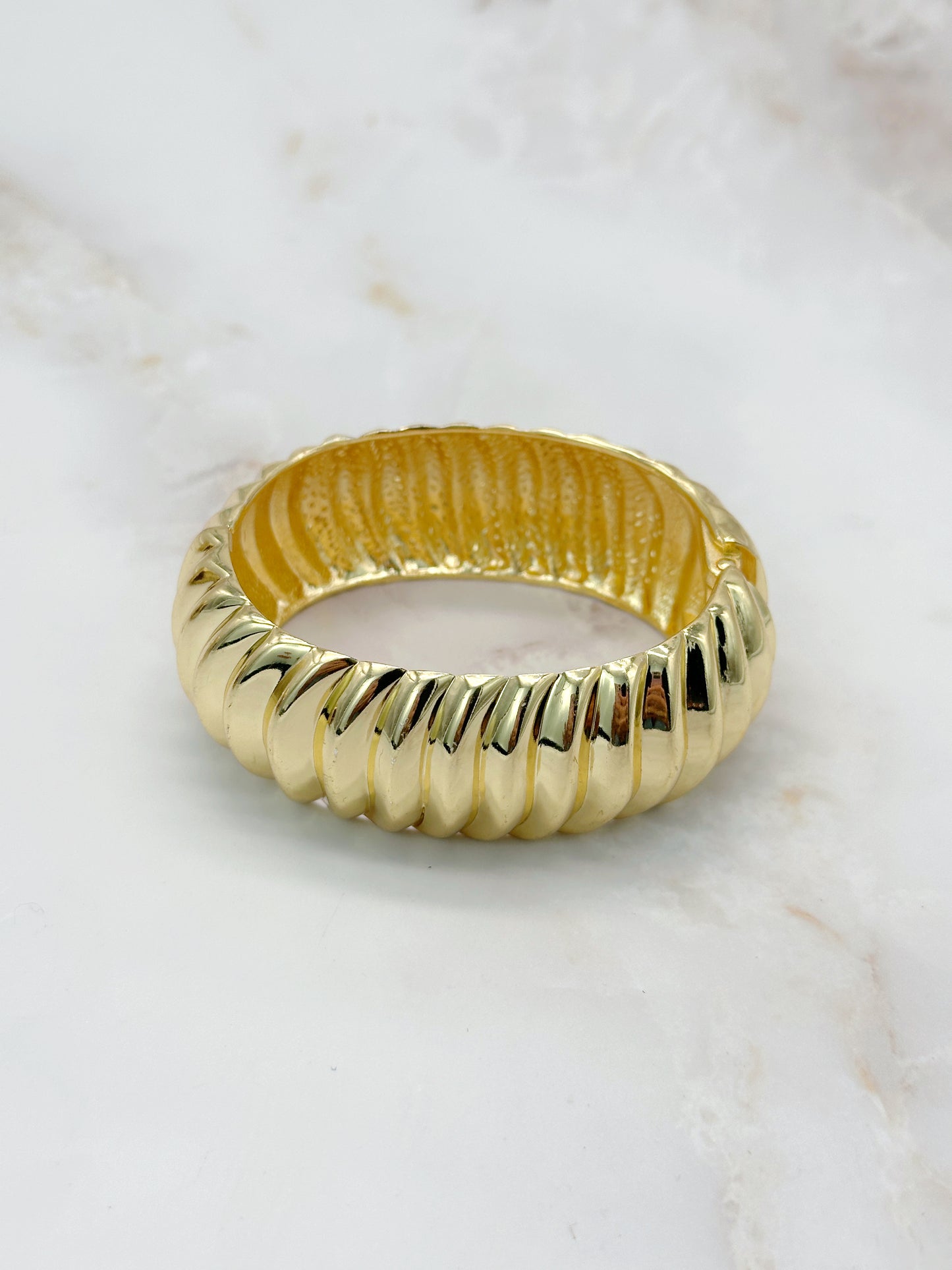 Vintage Armreif Vergoldet Gerilltes Design