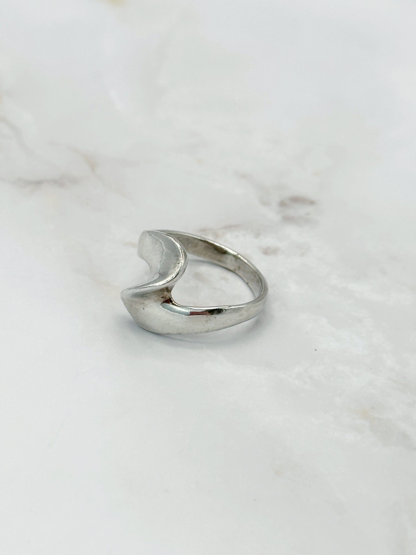 Vintage Ring Silber Abstraktes Design