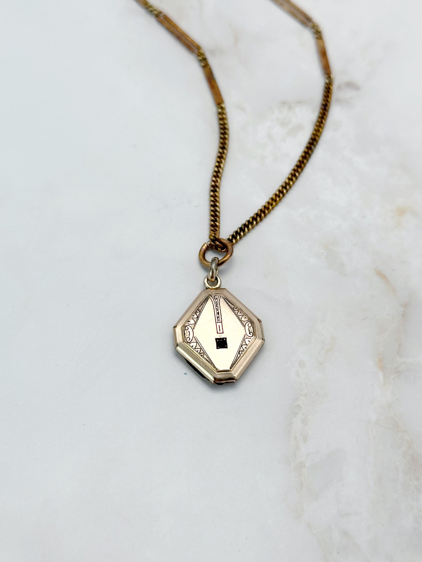 Antike Jugendstil Kette mit Medaillon Doublé