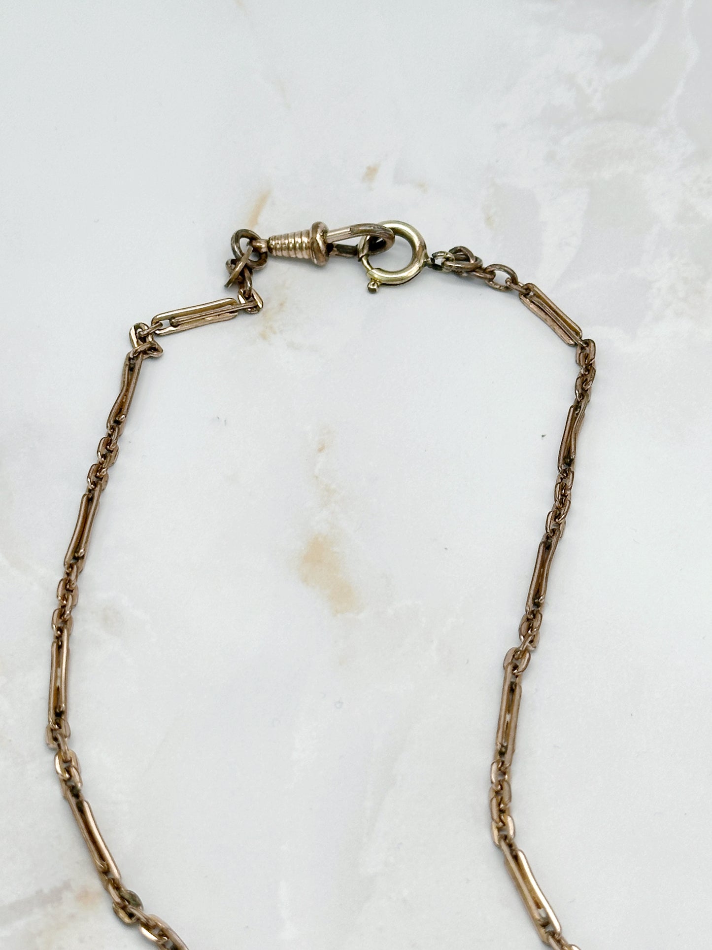 Antike Doublé Kette mit Herzmedaillon