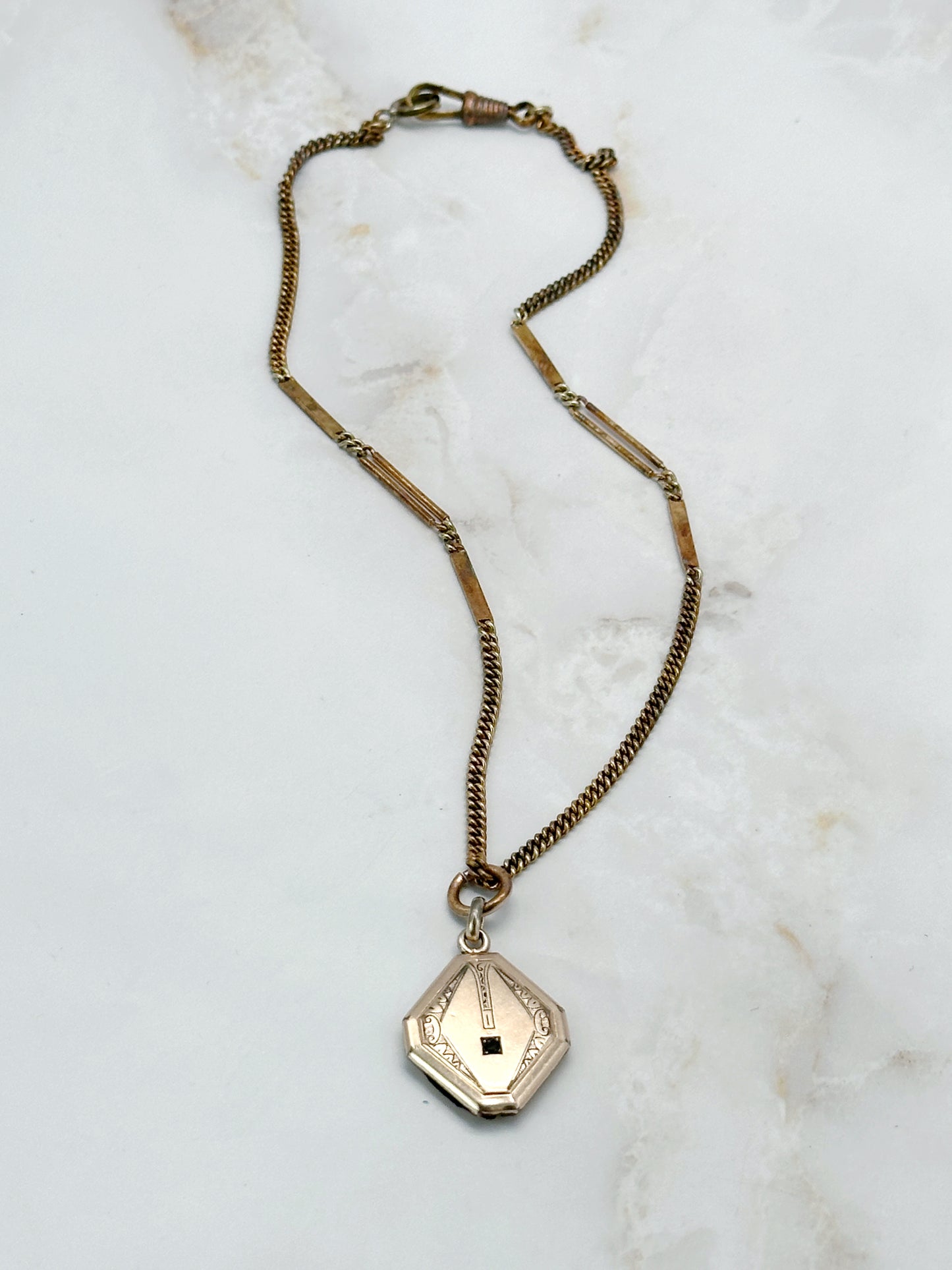Antike Jugendstil Kette mit Medaillon Doublé