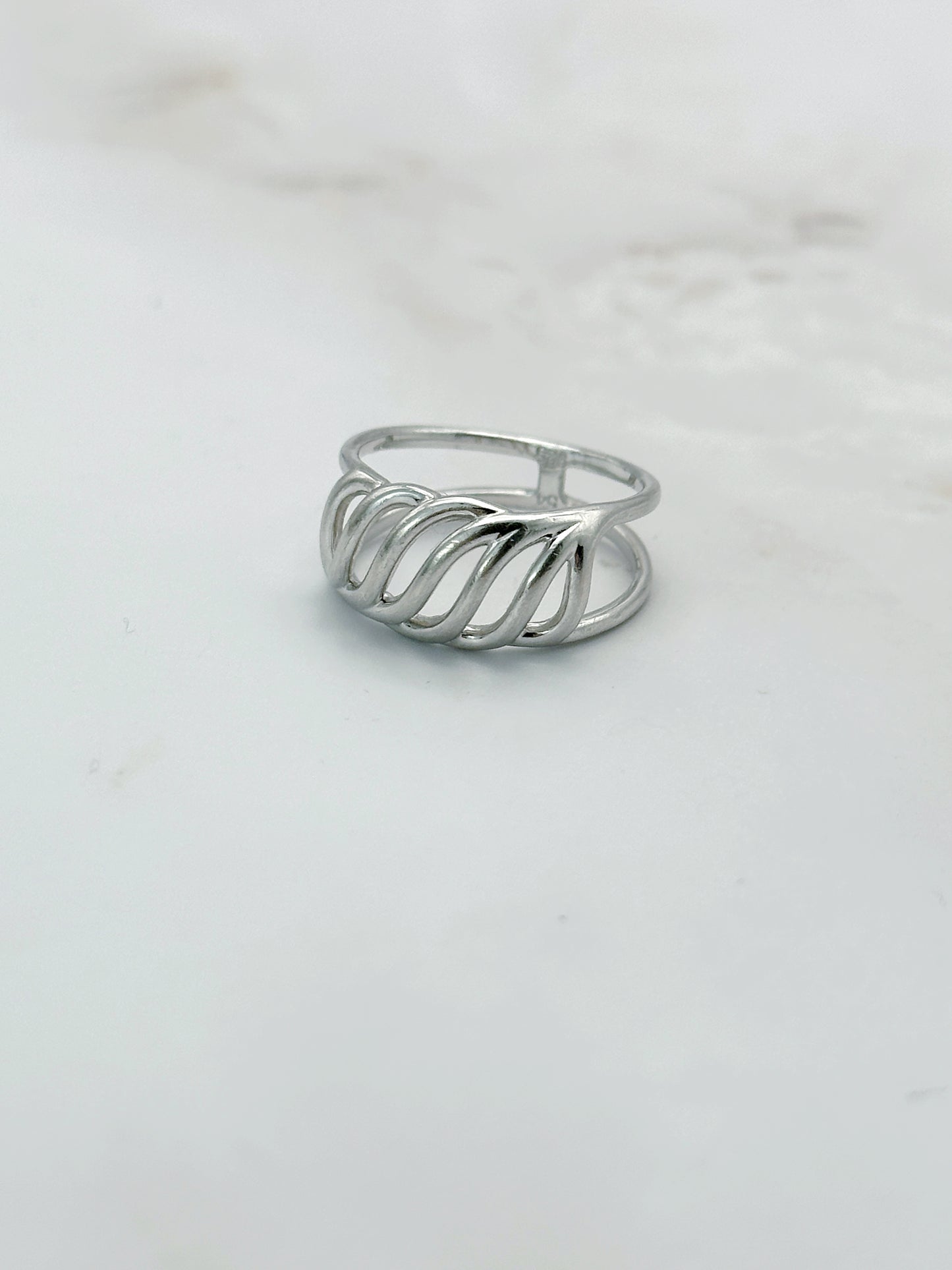 Filigraner Statement Ring Silber