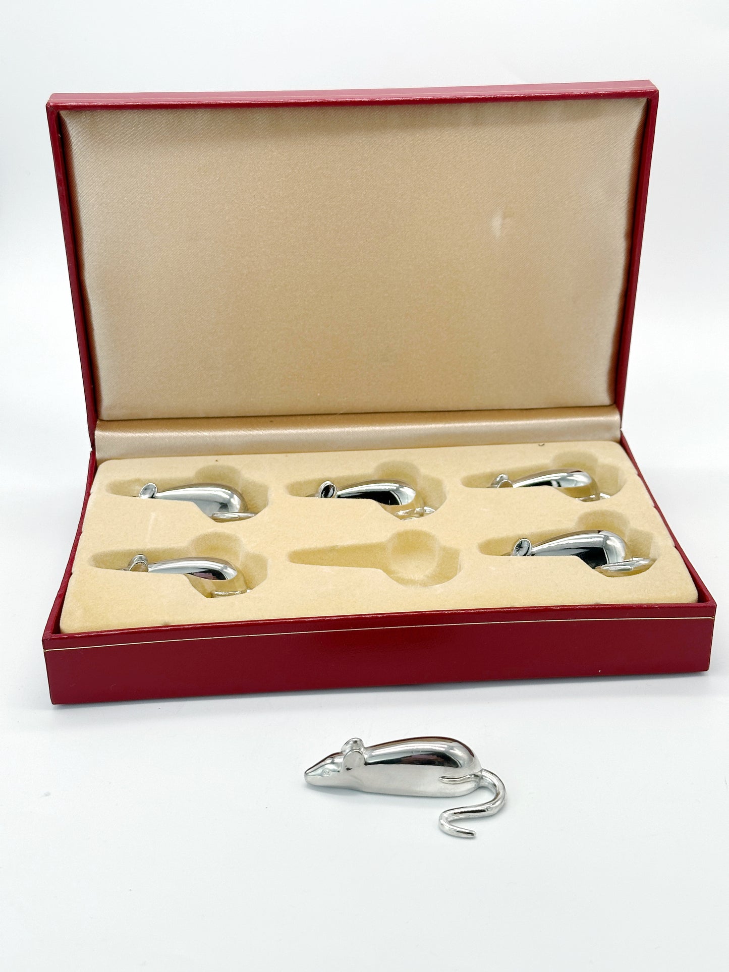Set 6 Messerbänkchen Mäuseform in Originalbox