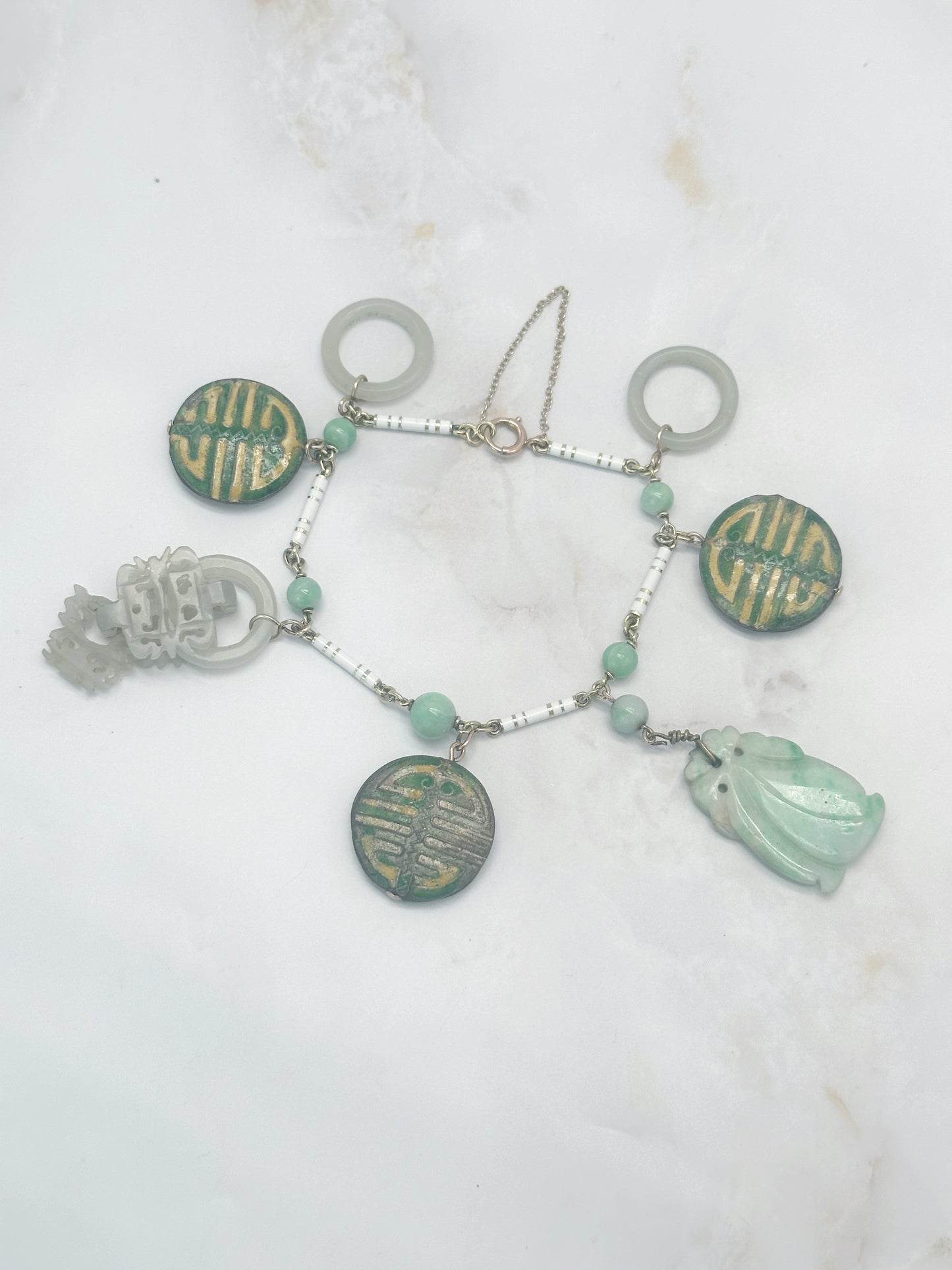 Vintage Armband mit Jade