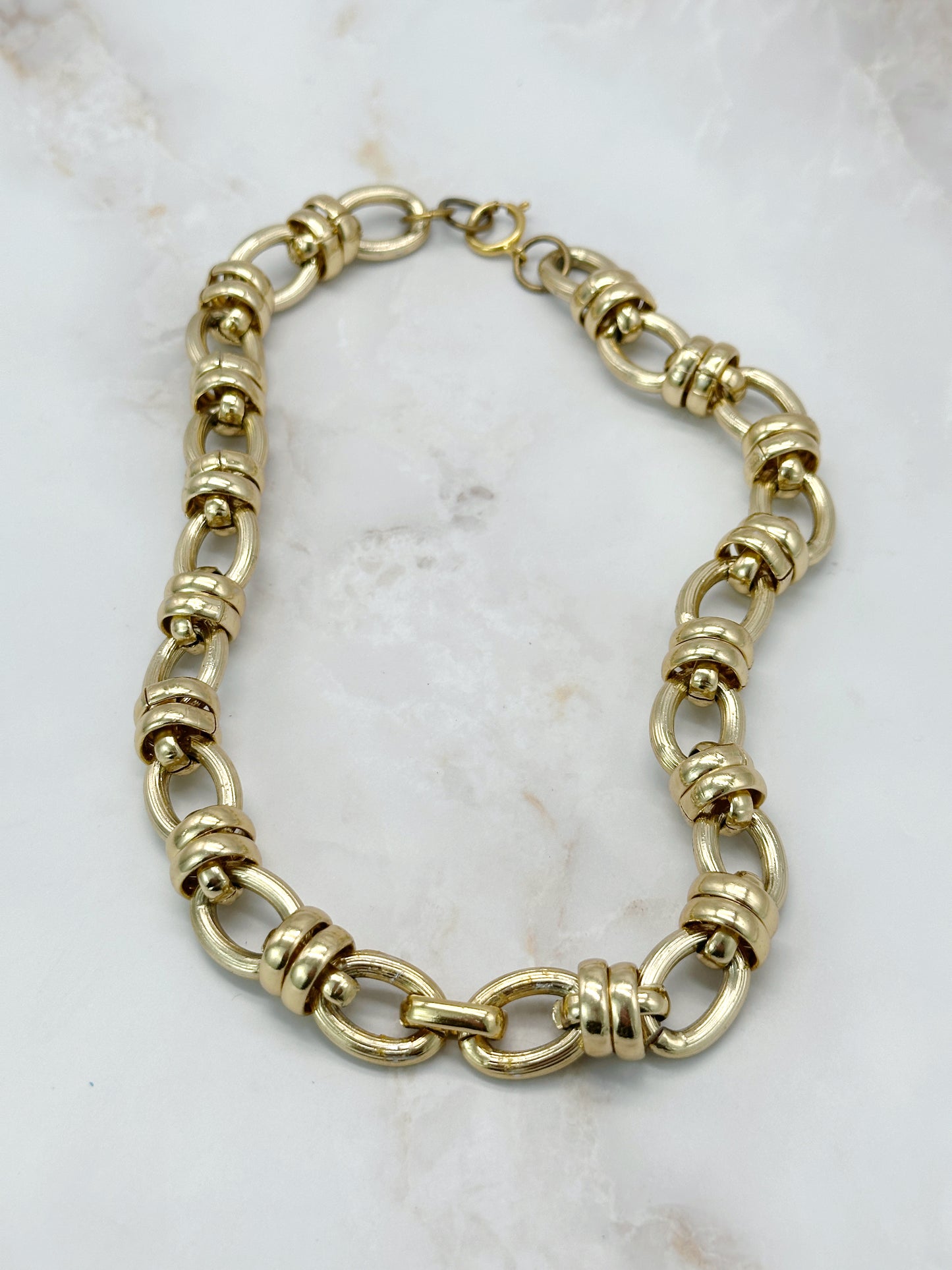 Klassische Vintage Gliederkette Vergoldet