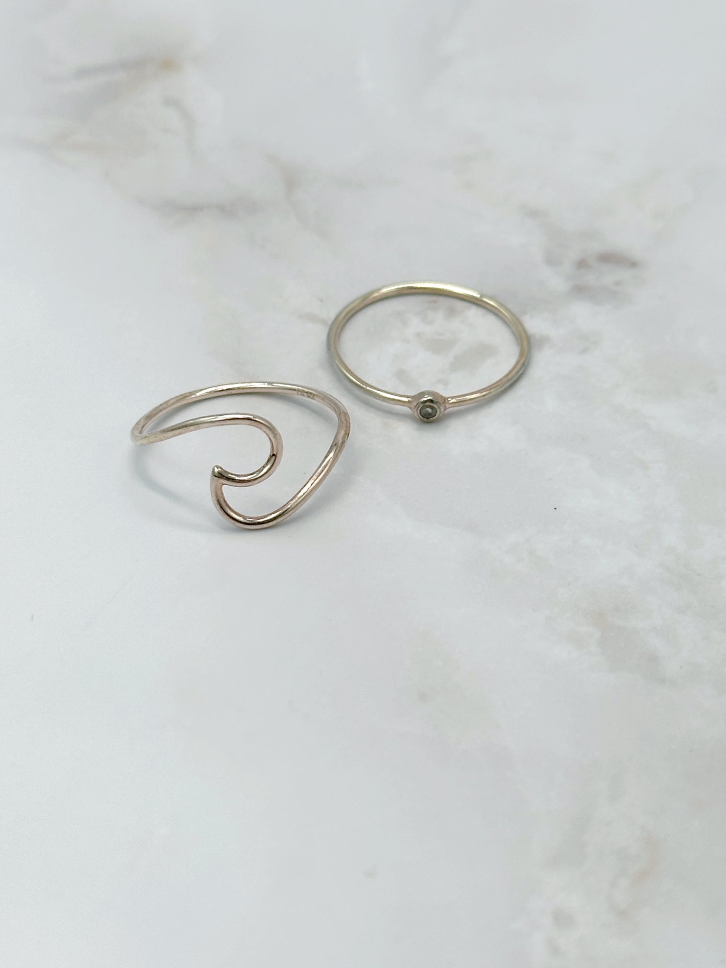 Zarte Ringe Silber Roségold