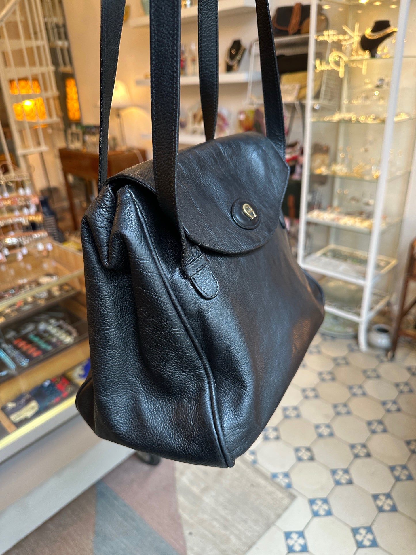 Vintage Handtasche von Etienne Aigner in Schwarz