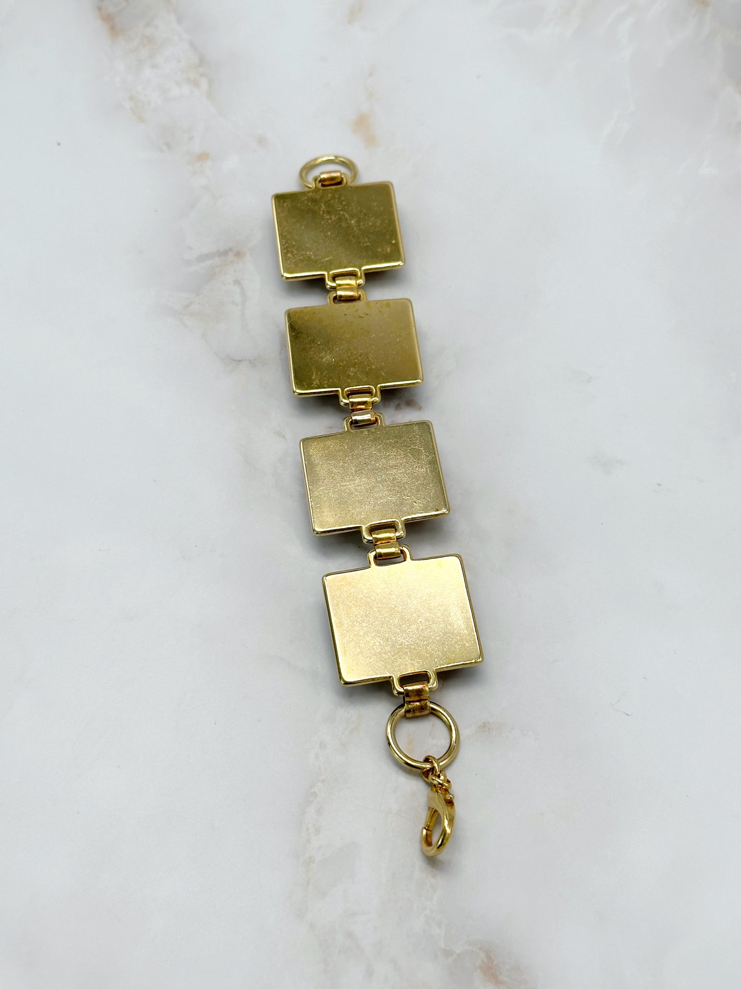 Vintage Armband Vergoldet mit Lila-Braunen Elementen
