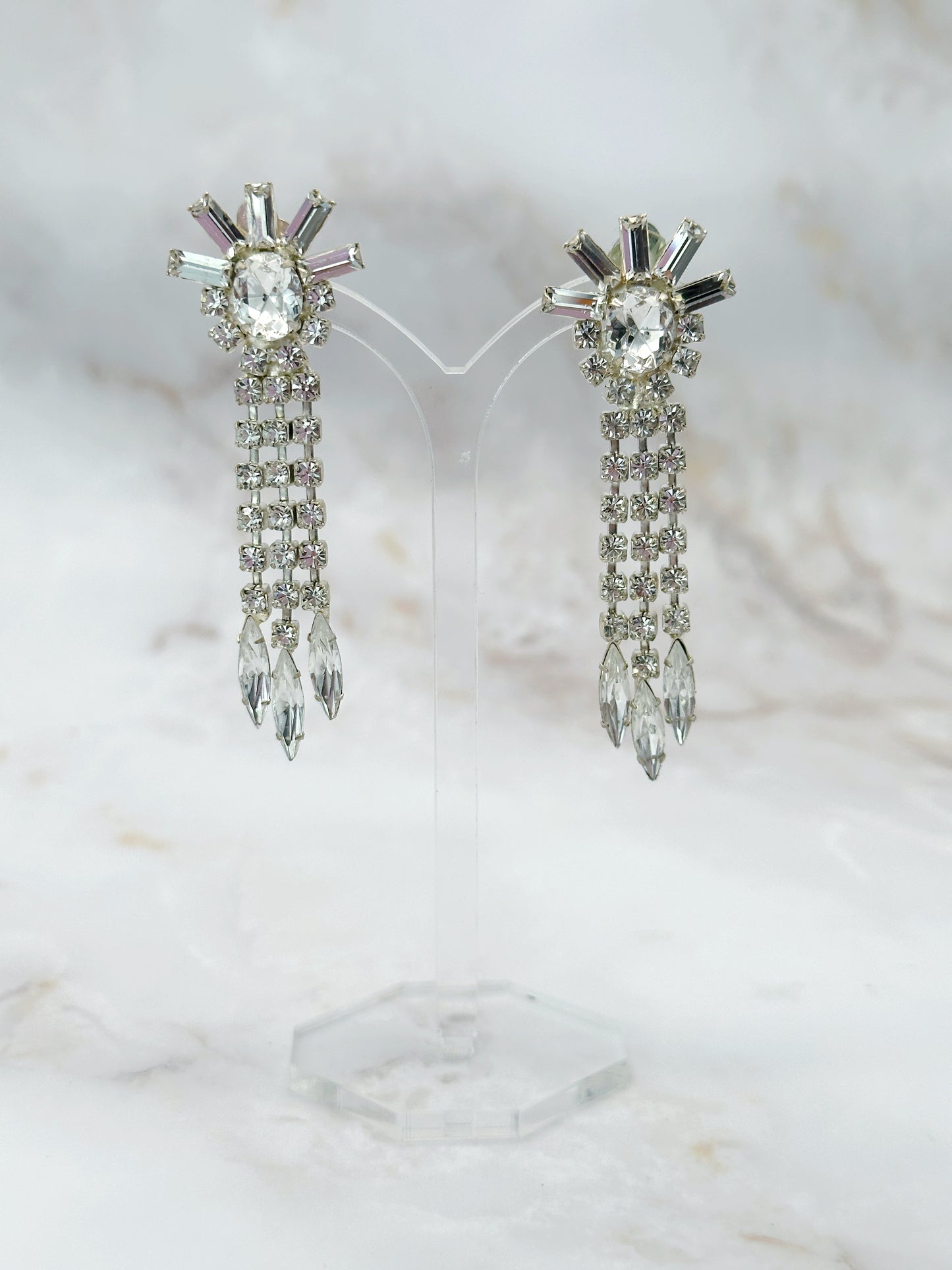 Strahlende Strass Ohrclips Sonne