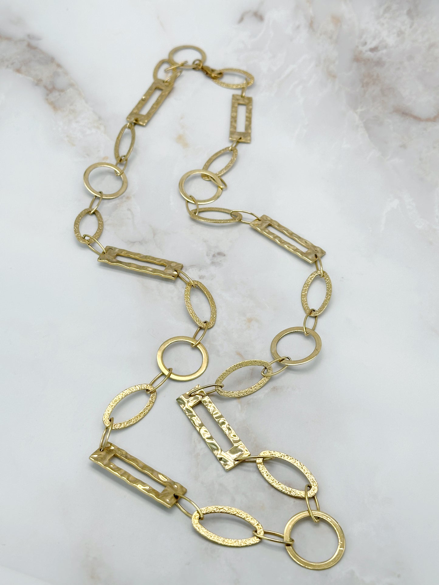 Lange Vintage Gliederkette Vergoldet Formvielfalt