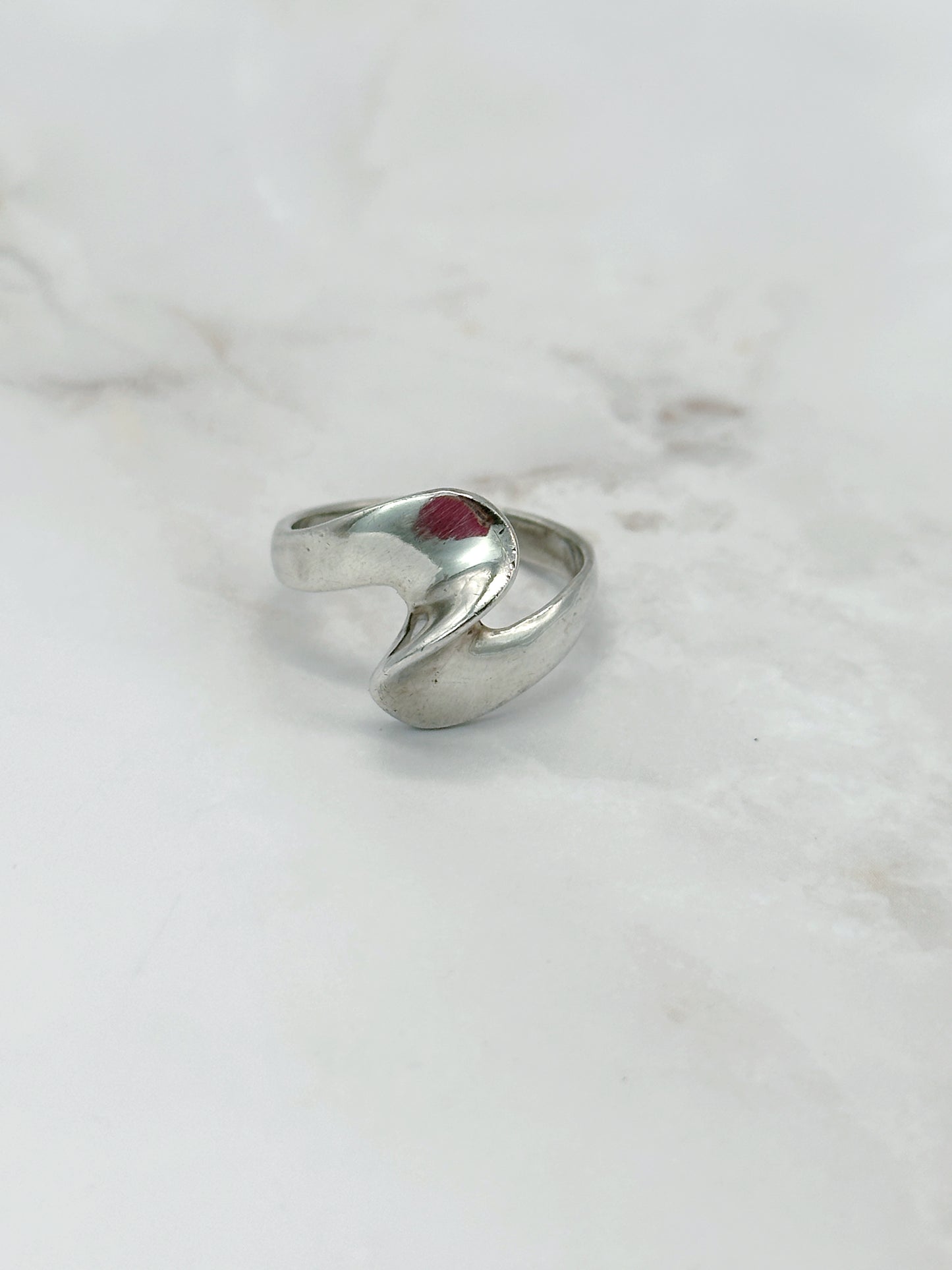 Vintage Ring Silber Abstraktes Design