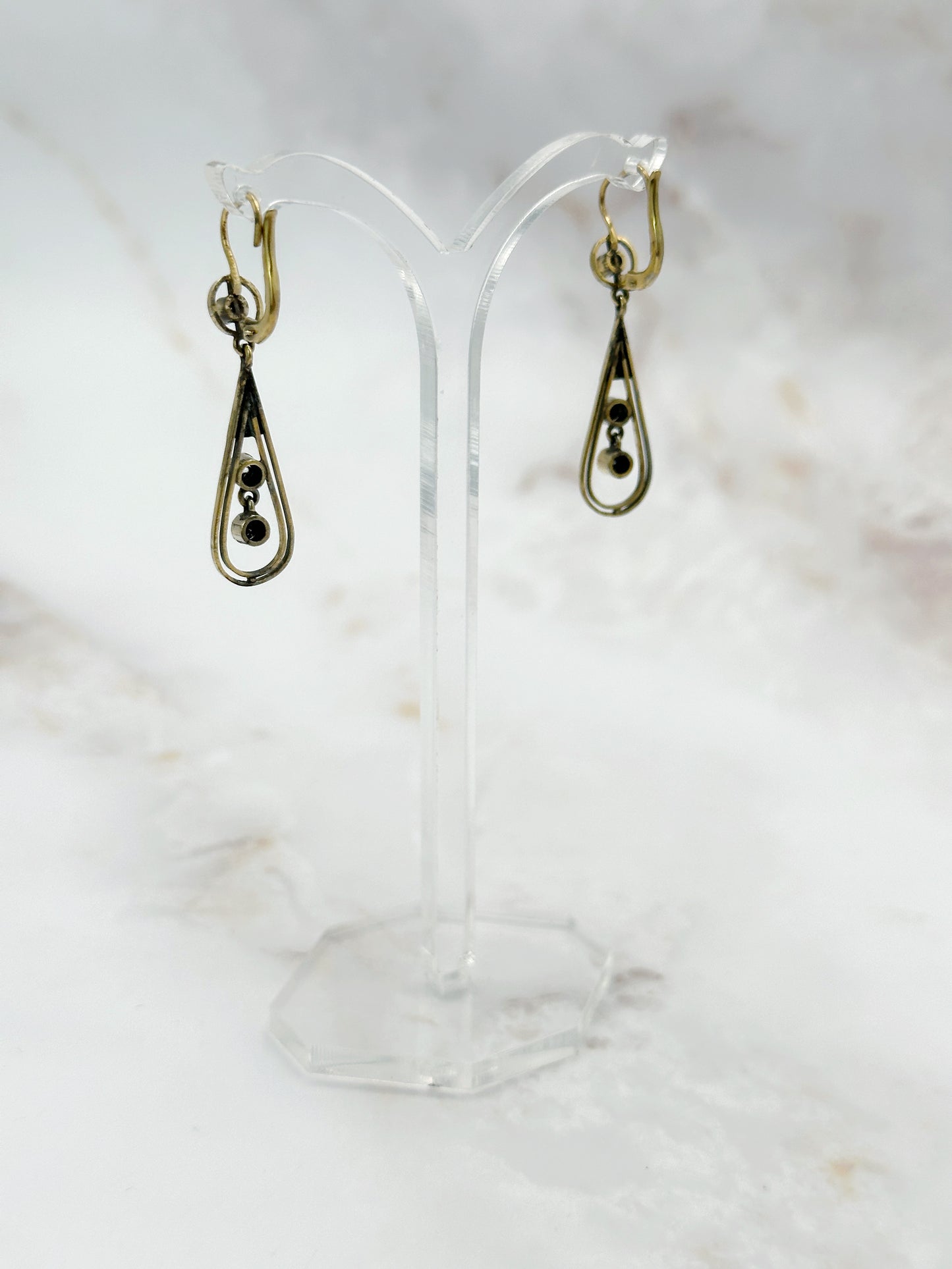 Elegante Art Déco Ohrhänger Tropfenform mit Strass