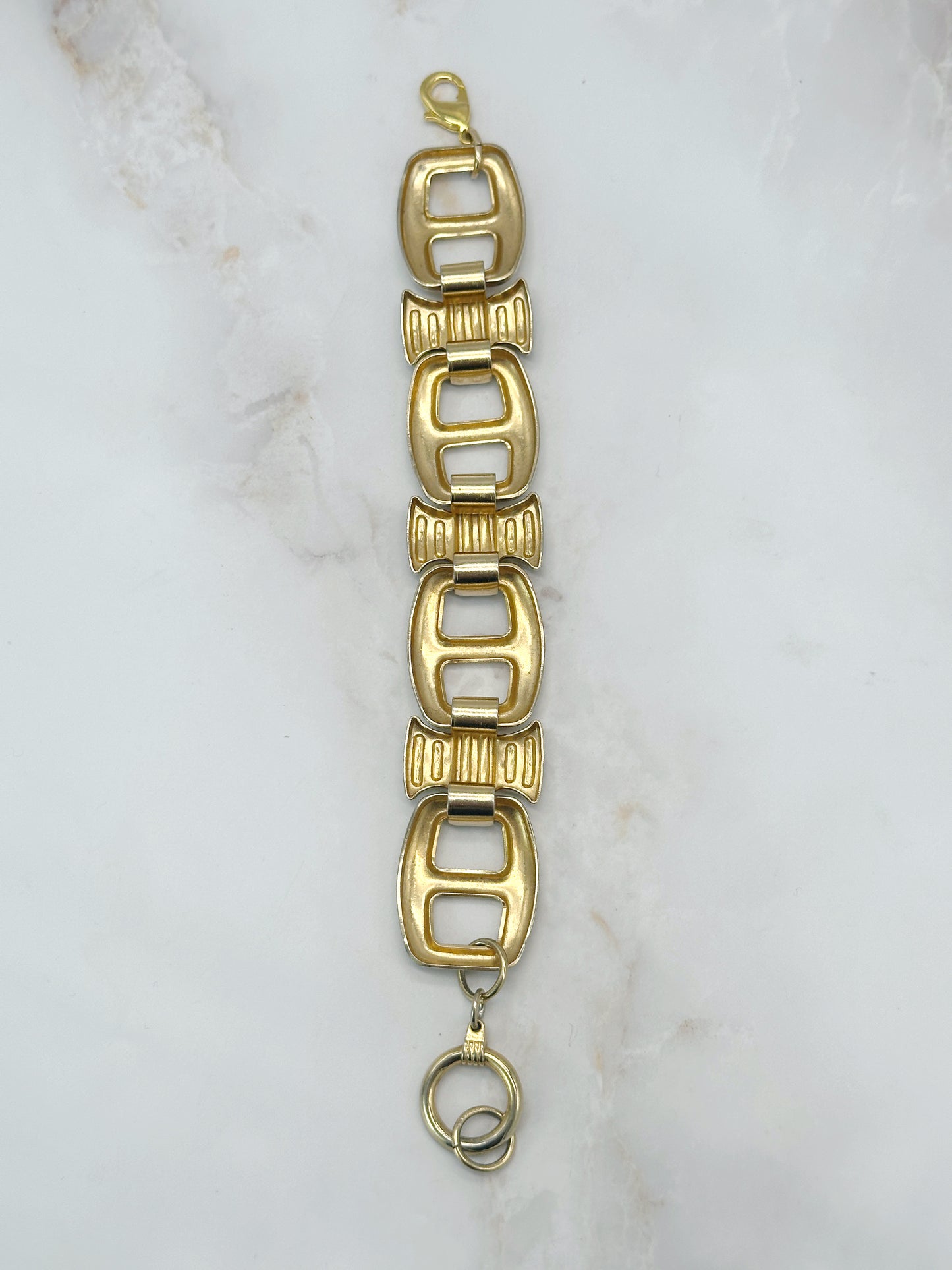 Vintage Armband Vergoldet Emaille Grün Blau