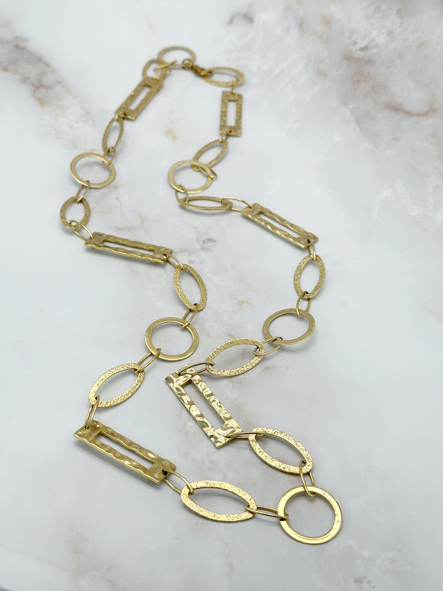 Lange Vintage Gliederkette Vergoldet Formvielfalt