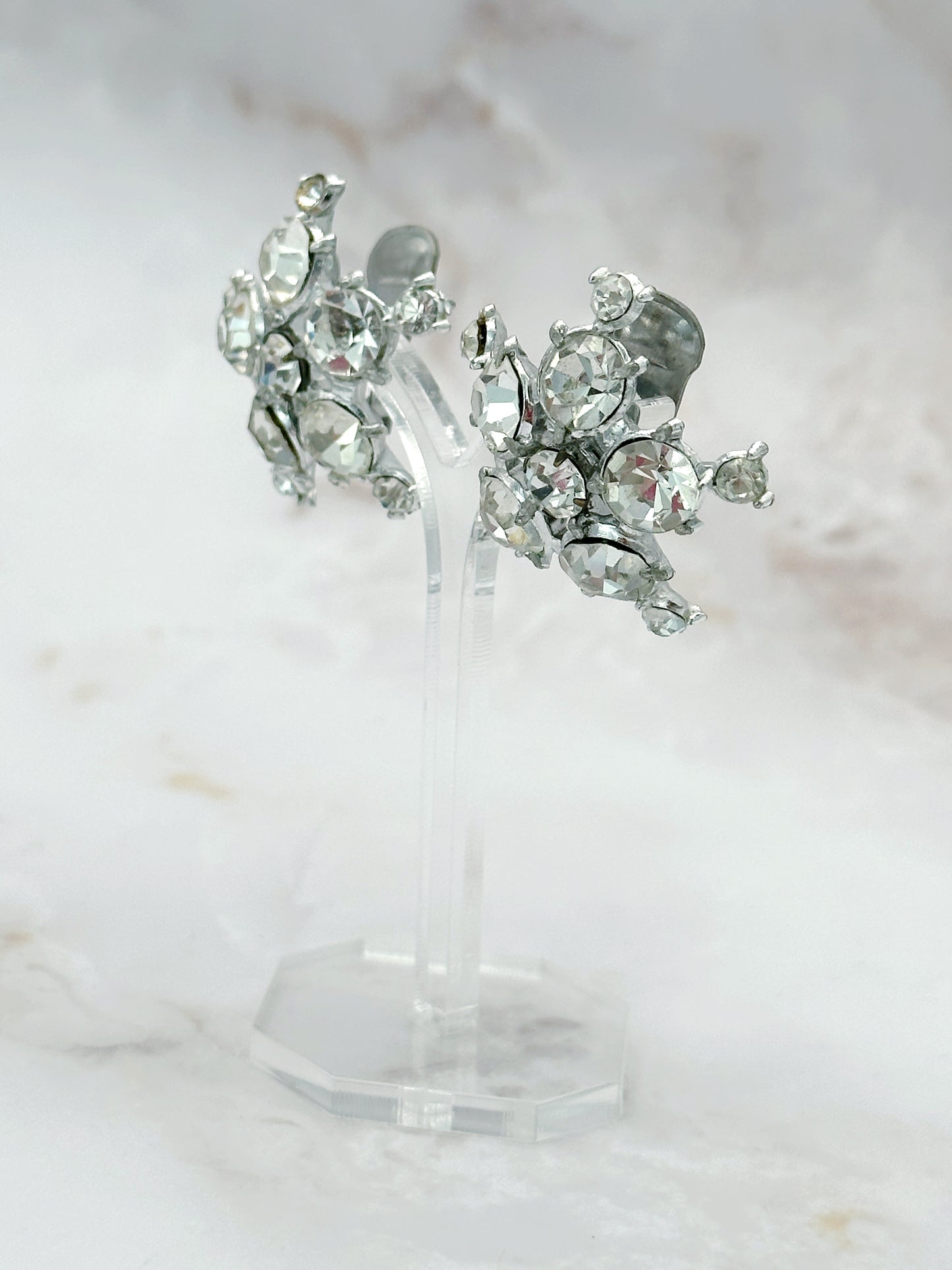 Vintage Statement Strass Ohrclips