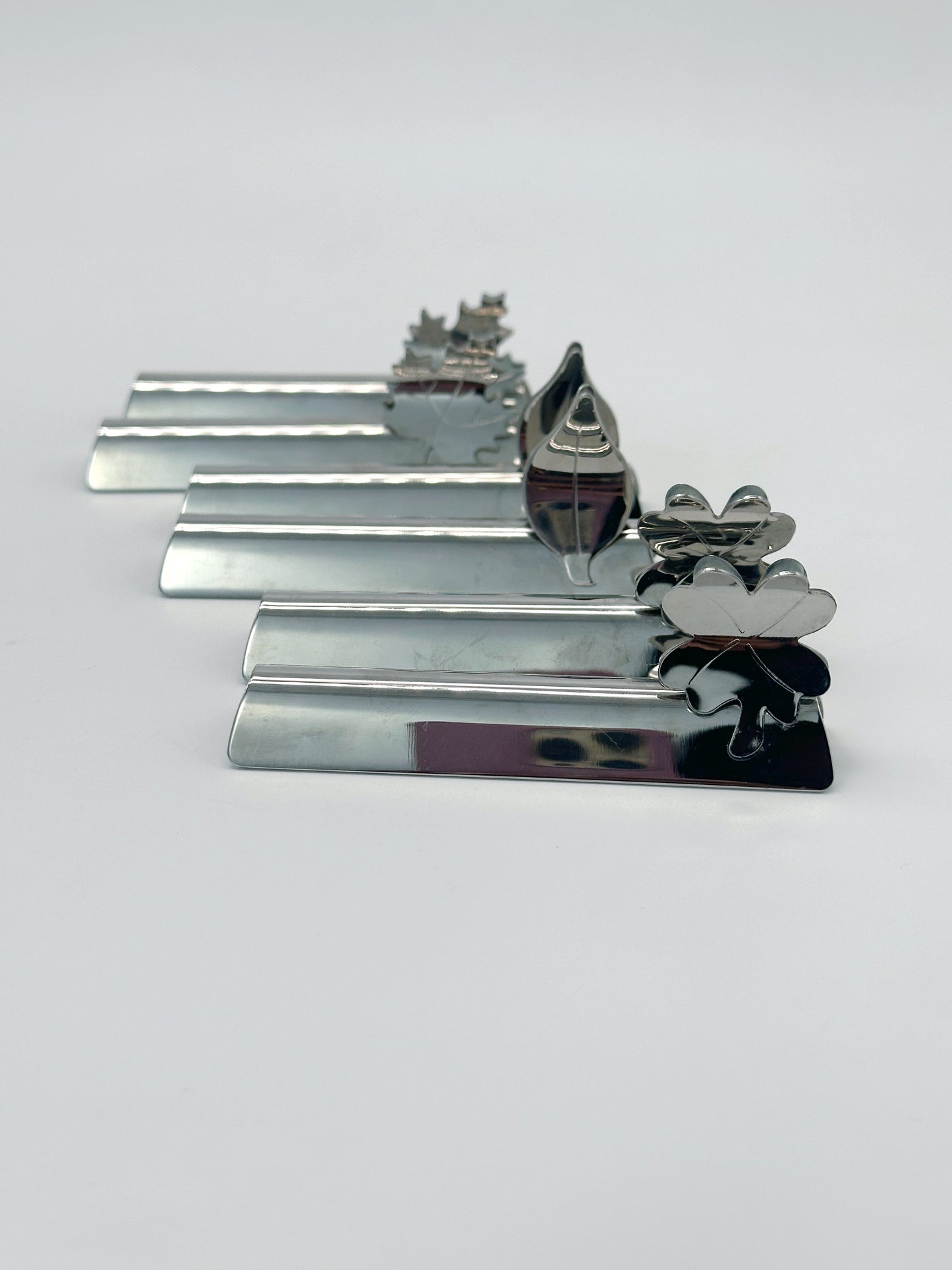 6 Stück Vintage Tischkartenhalter Blättermotive