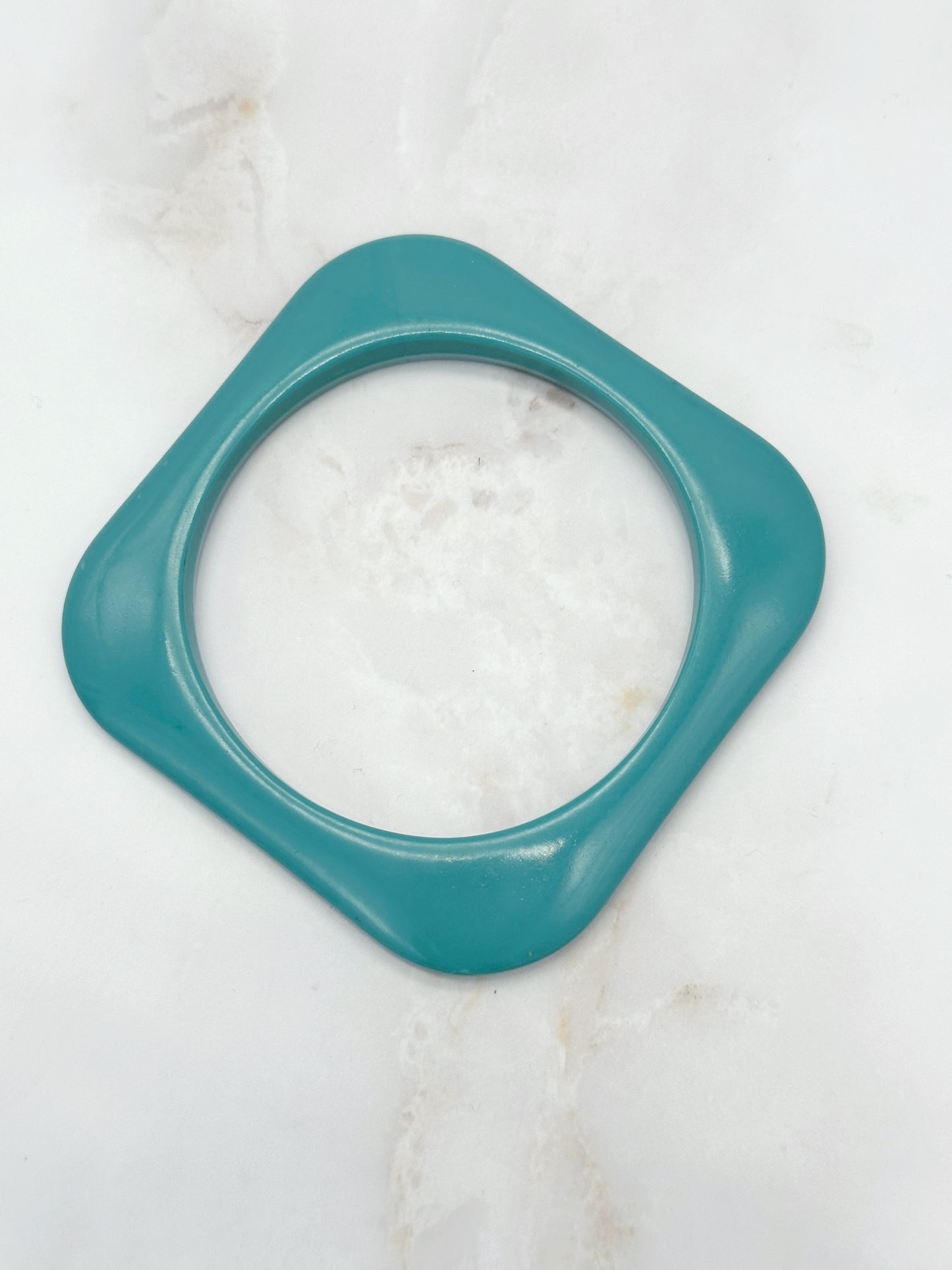 Statement Armreif Türkis Lucite Quadratische Form
