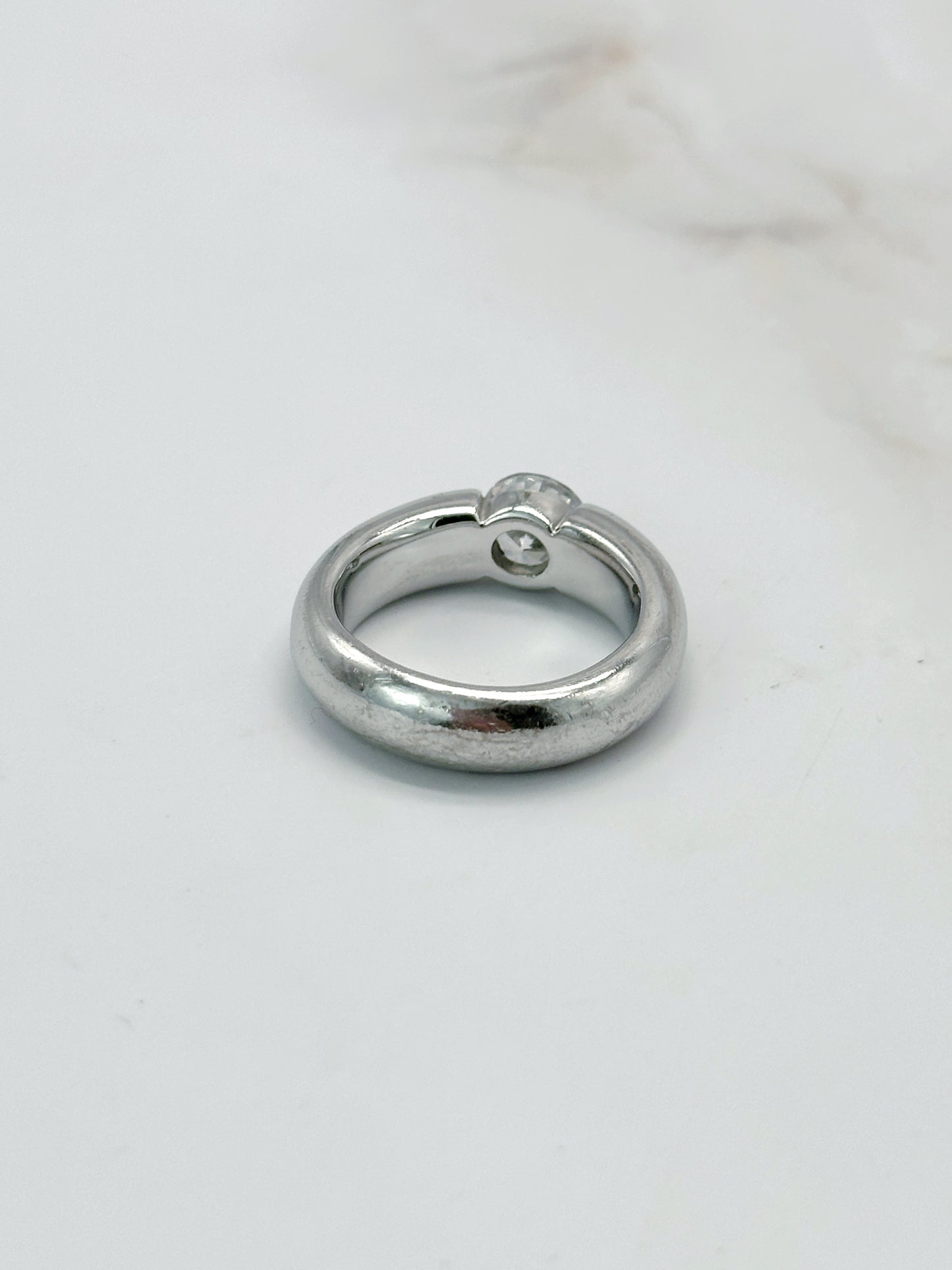 Silberring mit Kristallglas Statement