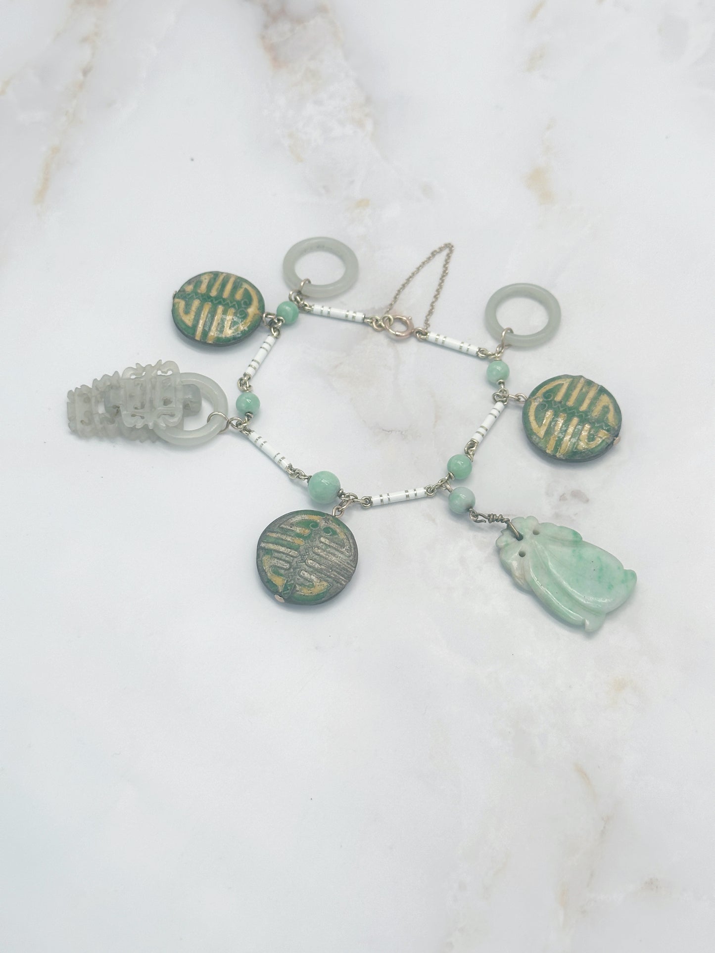 Vintage Armband mit Jade