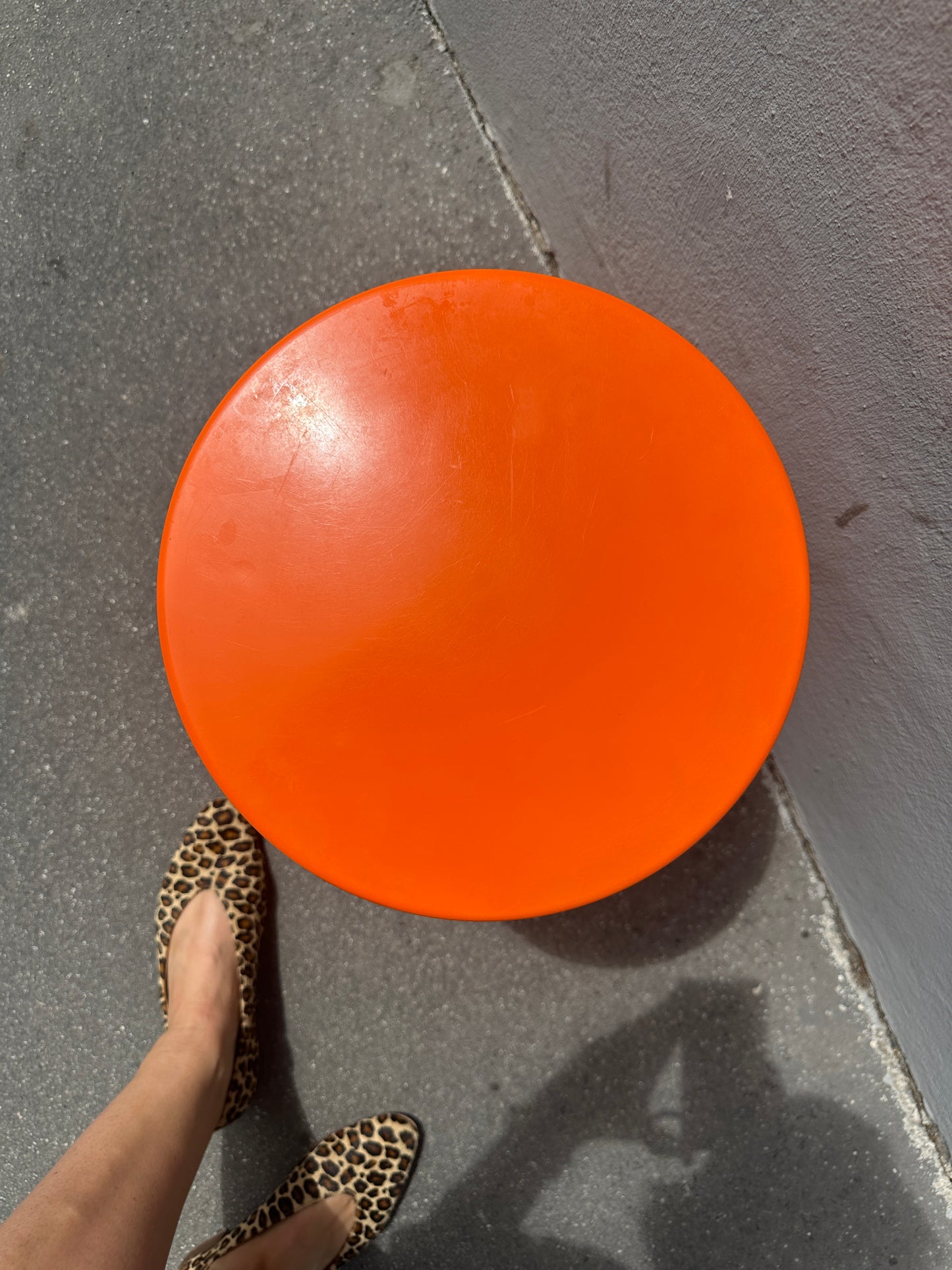 Vintage Hocker Orange 70er Jahre Space Age