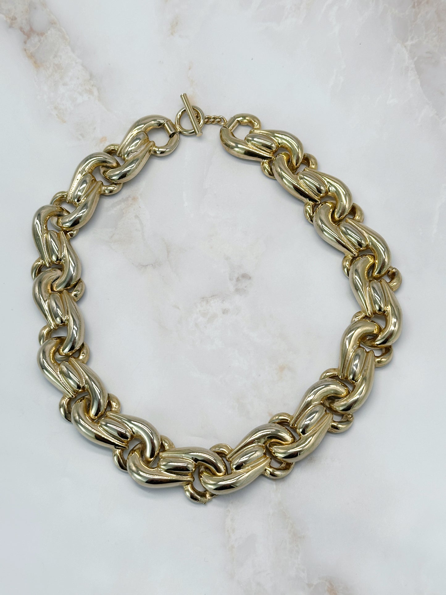 Massives Vintage Gliedercollier Vergoldet