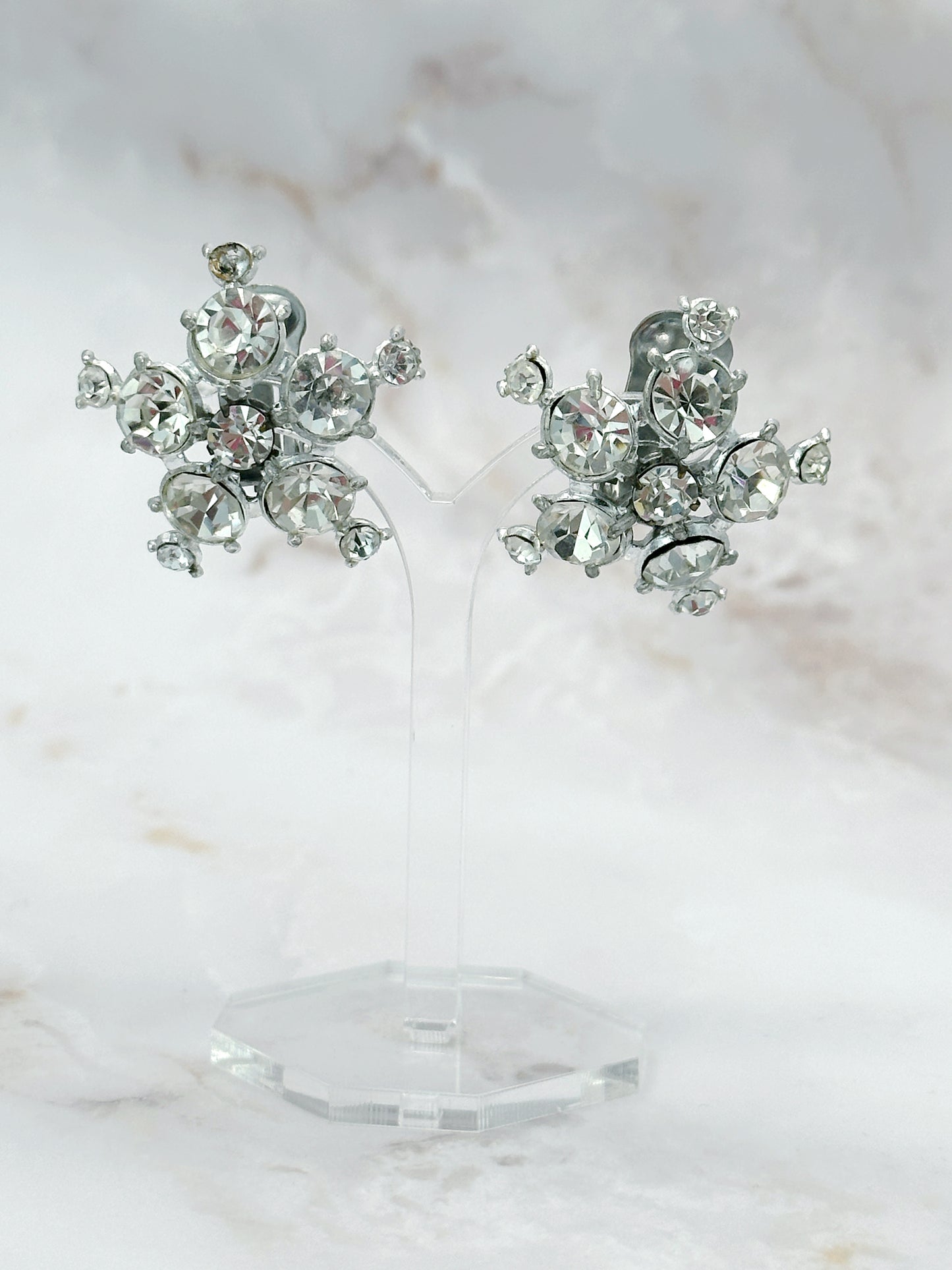 Vintage Statement Strass Ohrclips