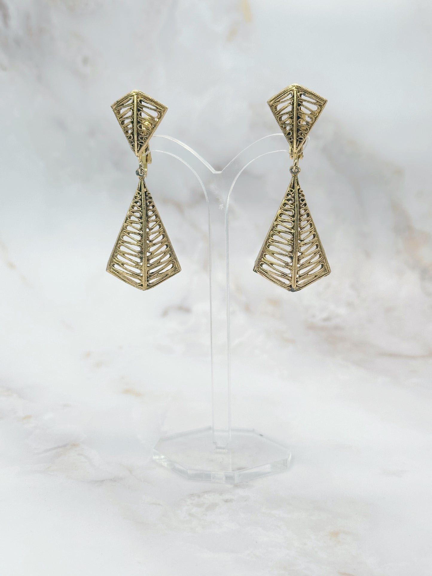 Vendome Ohrclips Vergoldet Gitterdesign