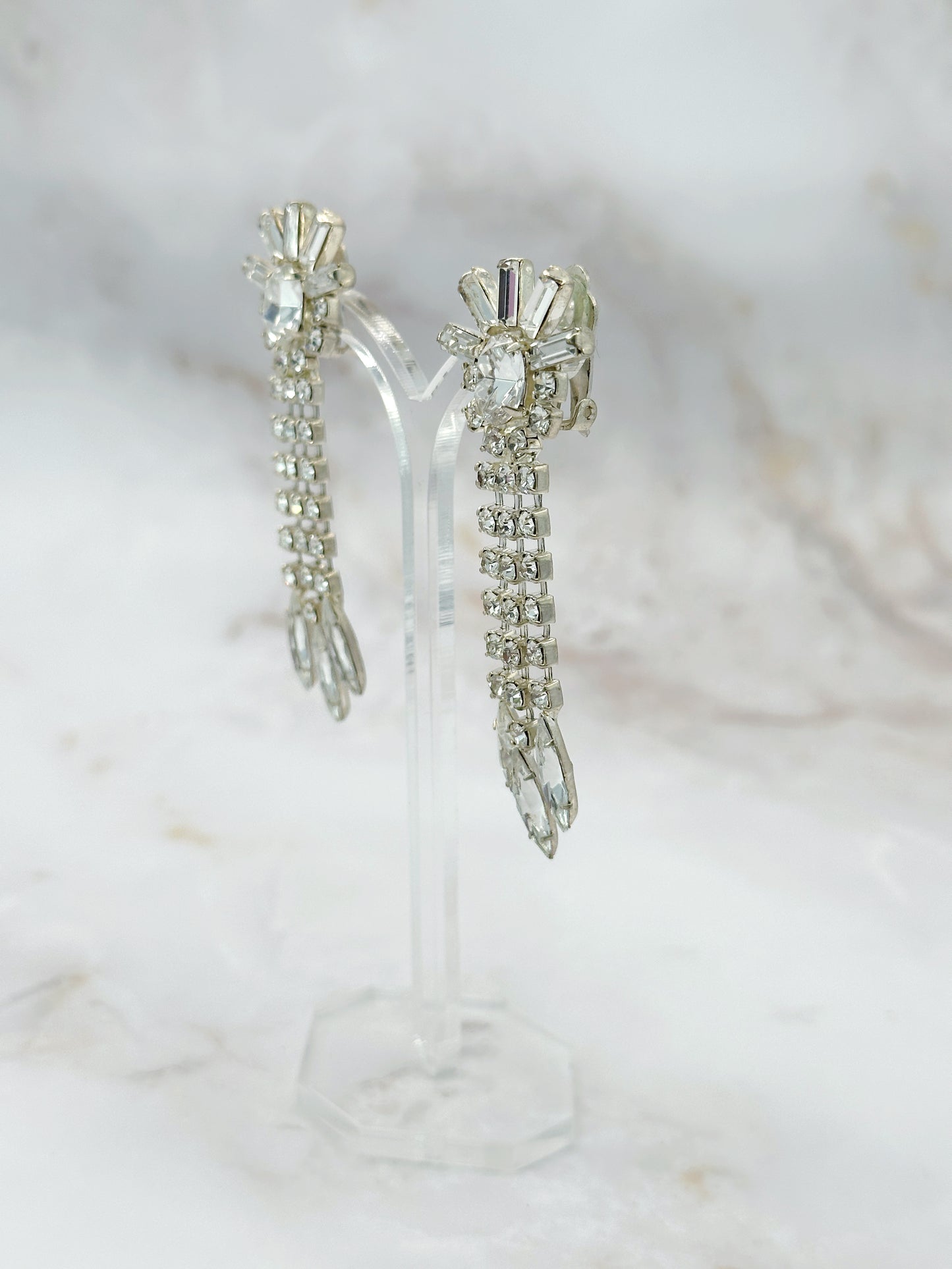 Strahlende Strass Ohrclips Sonne