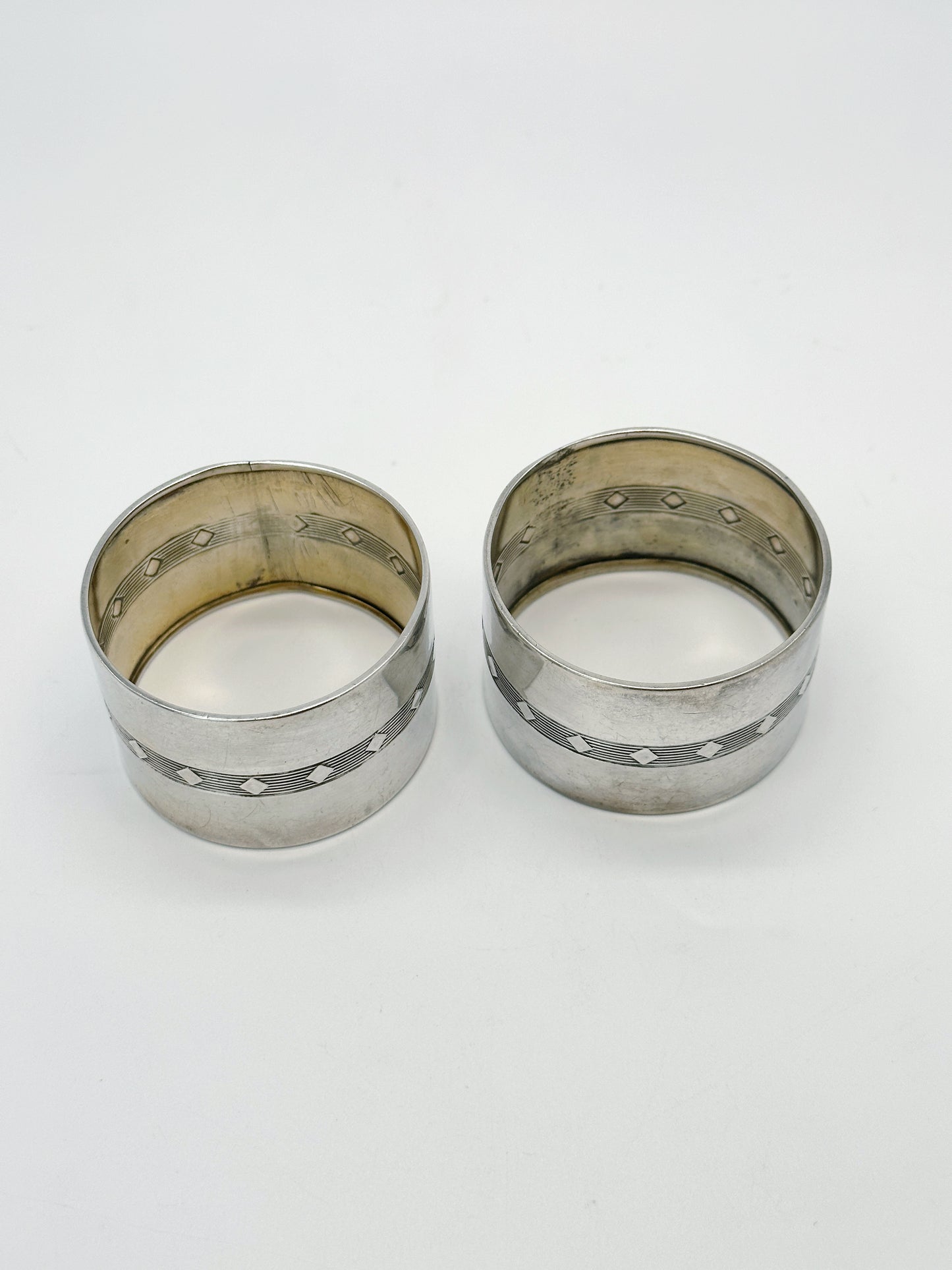 Ein Paar Serviettenringe, Silber, um 1920