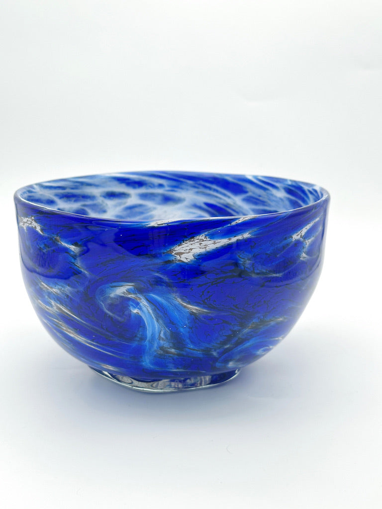 Vintage Glasschale in Blau