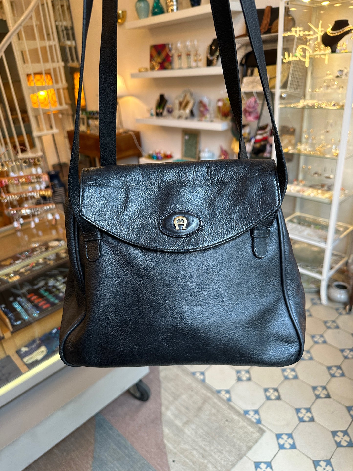 Vintage Handtasche von Etienne Aigner in Schwarz
