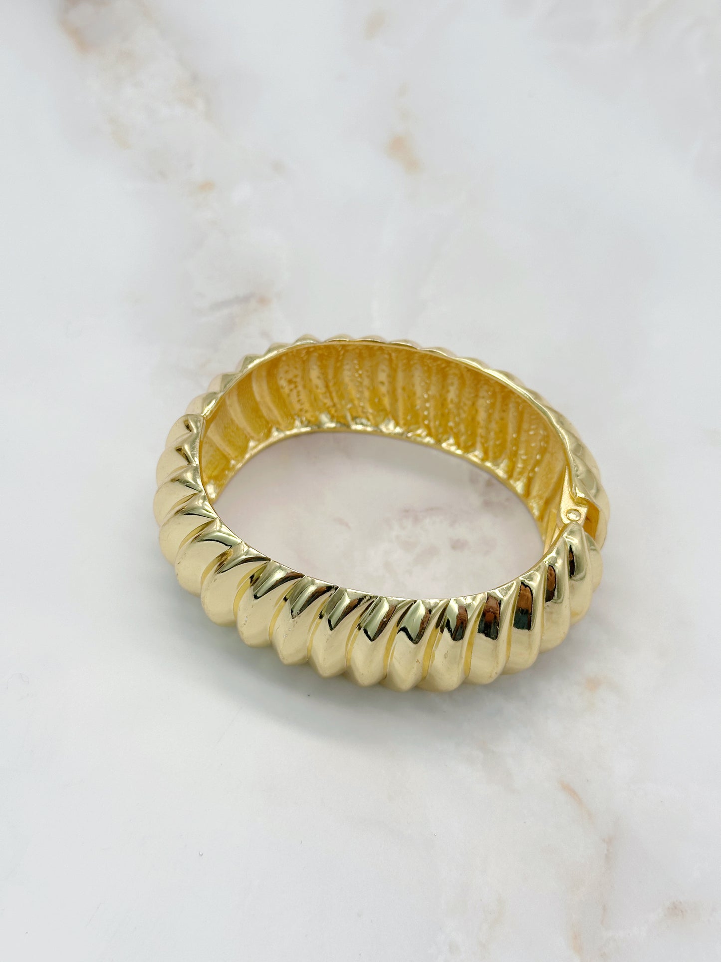 Vintage Armreif Vergoldet Gerilltes Design