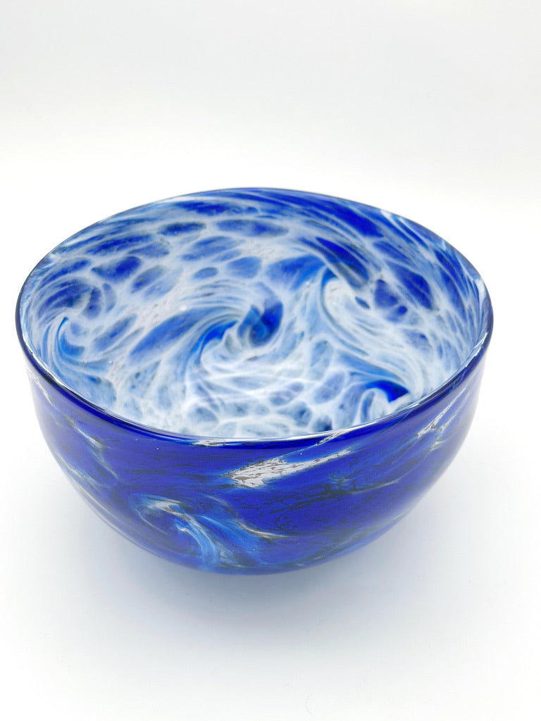 Vintage Glasschale in Blau
