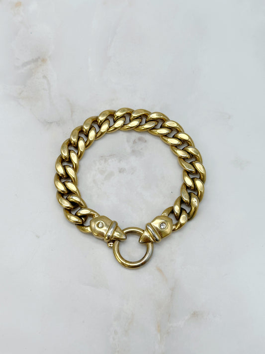 Vintage Panzerarmband mit Strass-Detail