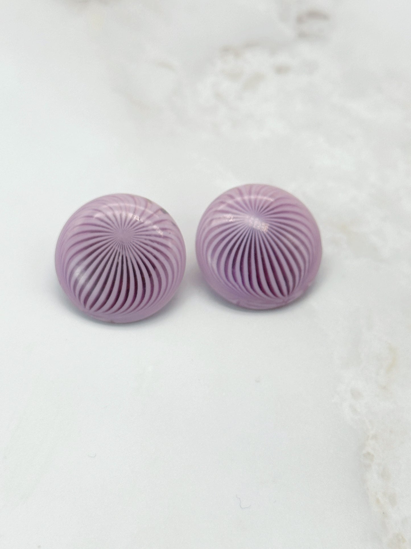 Vintage Ohrclips Kunststoff Rosa Lila