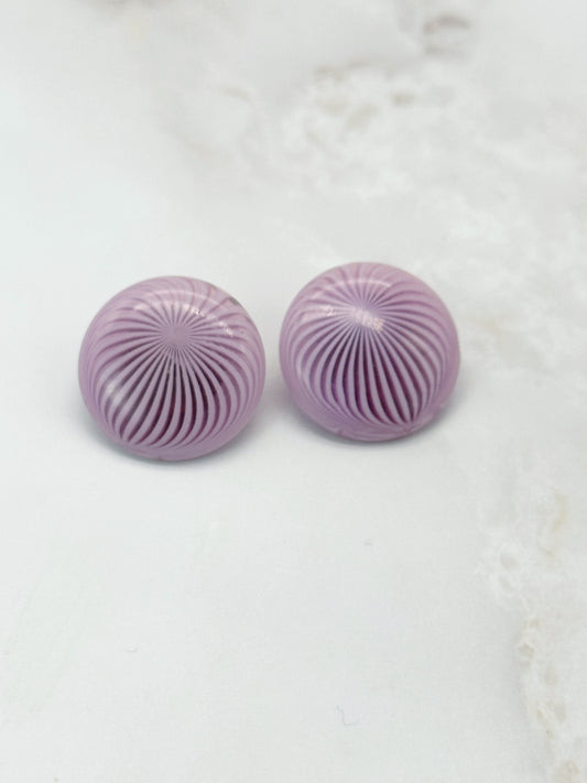 Vintage Ohrclips Kunststoff Rosa Lila