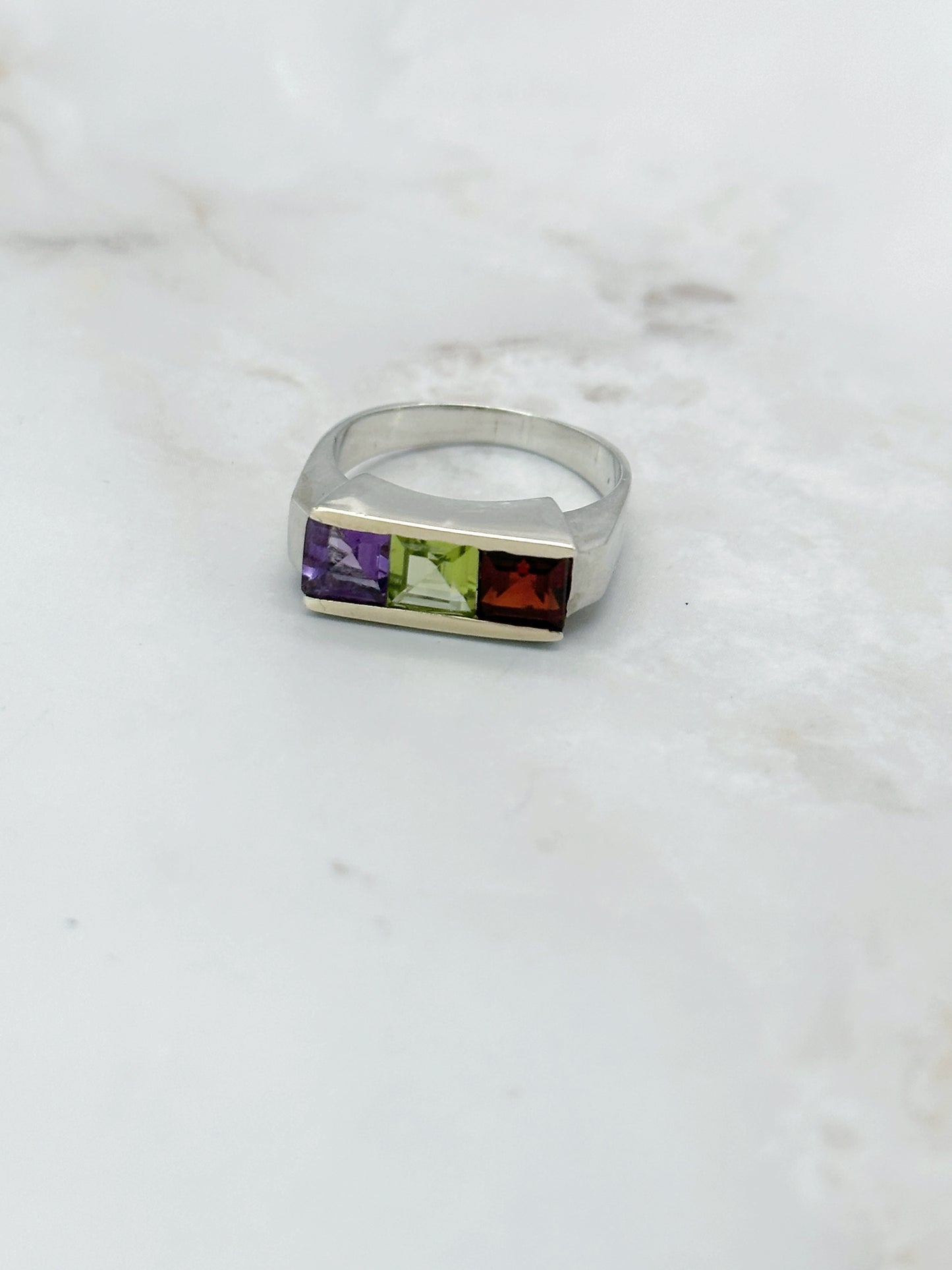 Farbenfroher Vintage Silber Ring