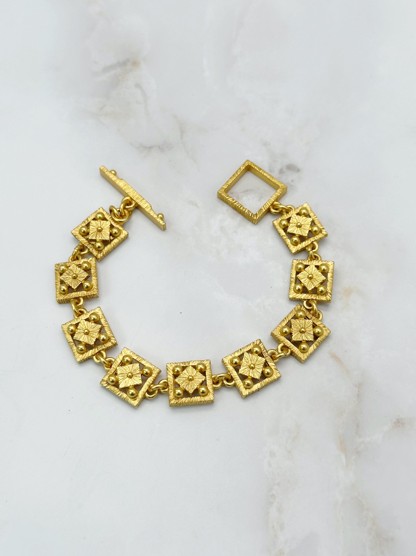 Signed Vintage Bracelet Atlante Creation Paris Gold Plated