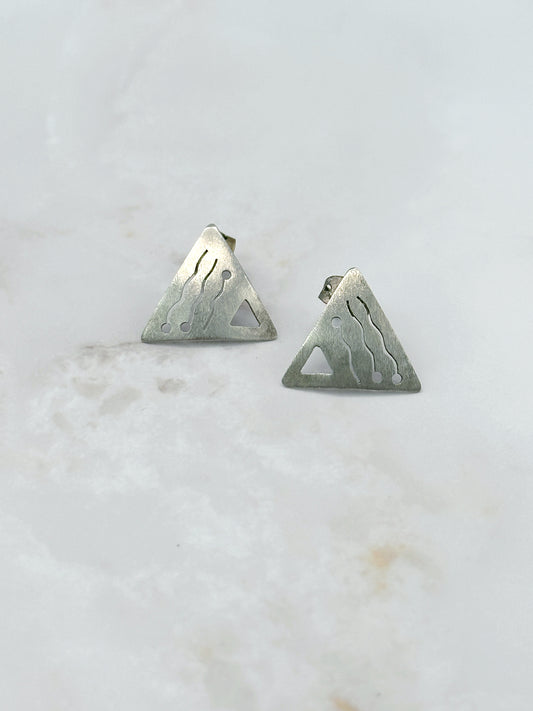 Minimalistische Ohrstecker Silber Dreieck Geometrisch