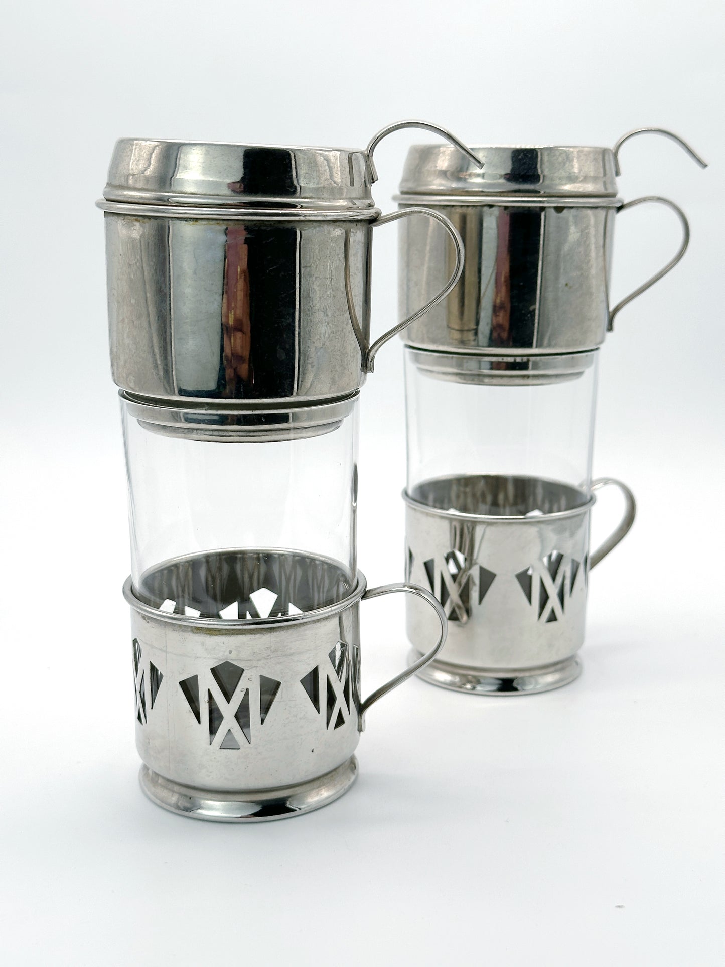 Set 2 Vintage Kaffeebereiter versilbert