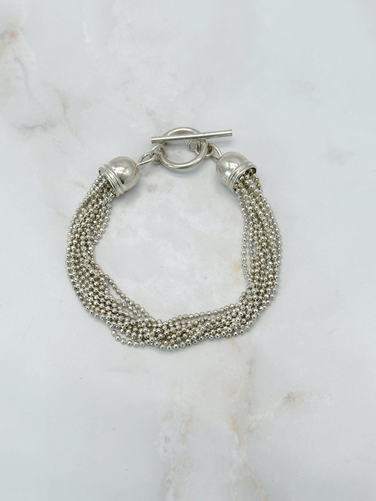 Feines Vintage Silberarmband Kugelketten