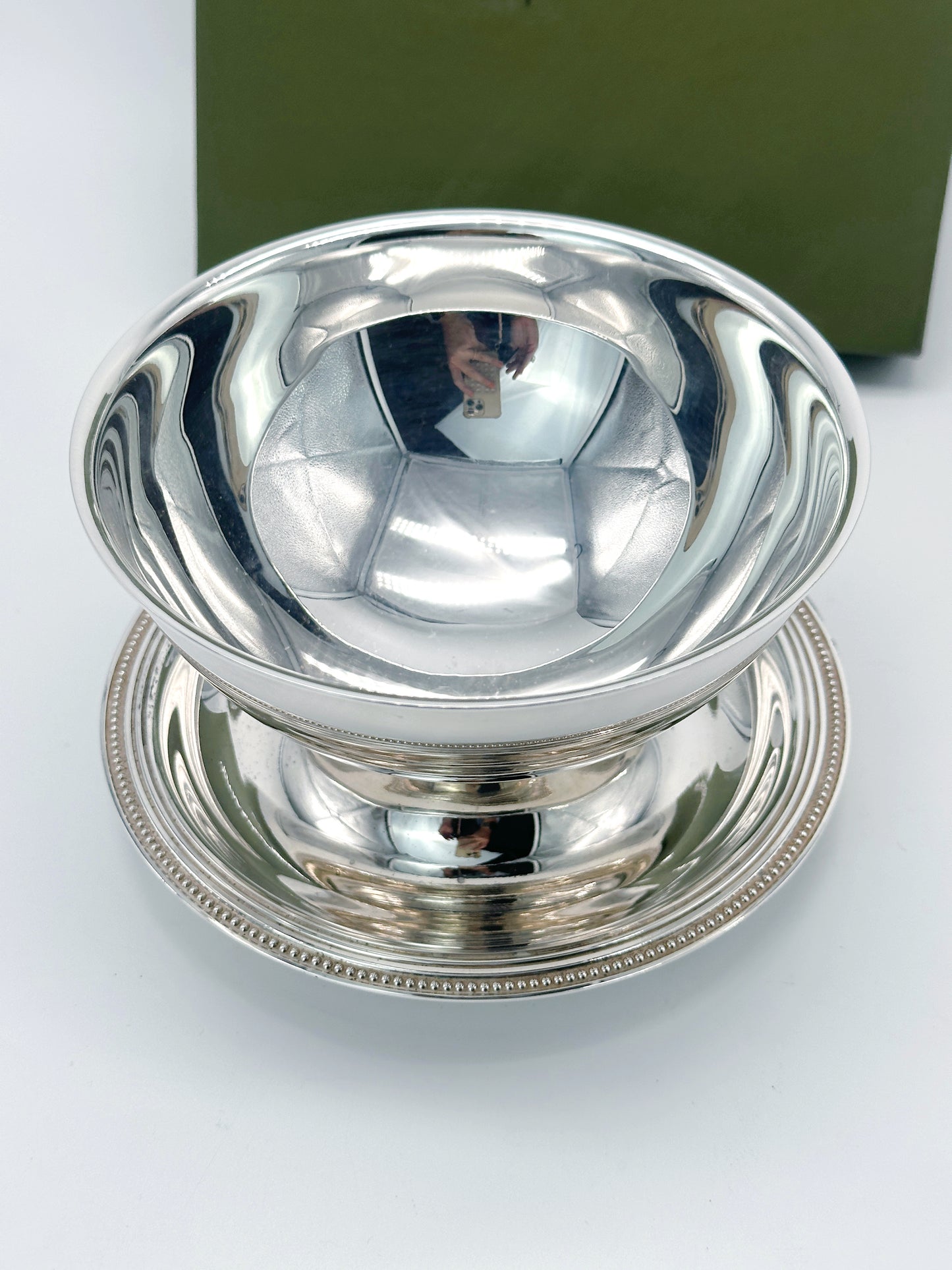 Edle Christofle Saucenschale – Versilbert, inkl. Original-Box und Anti-Anlauf Beutel