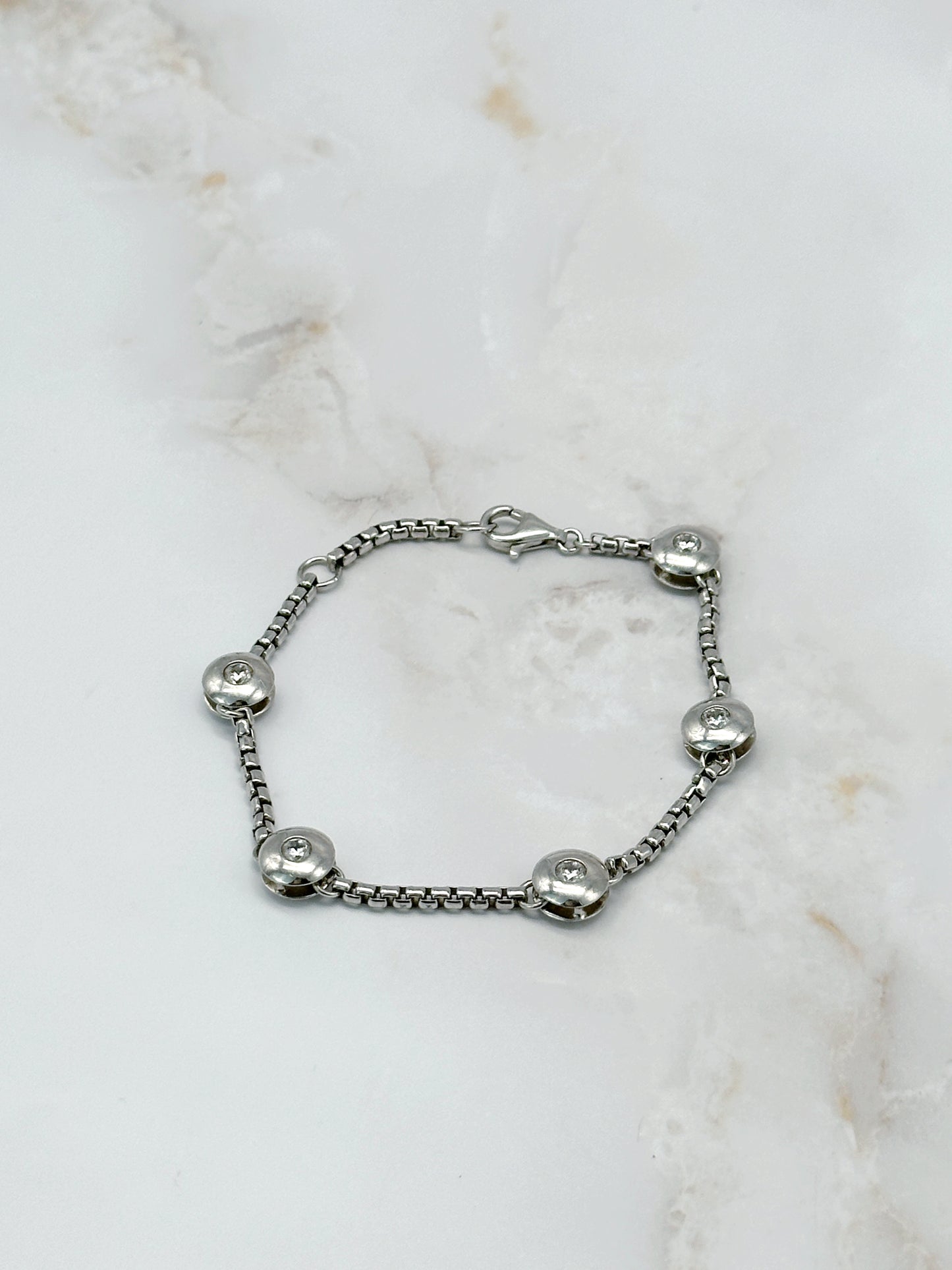 Vintage Silber Armband mit Strass