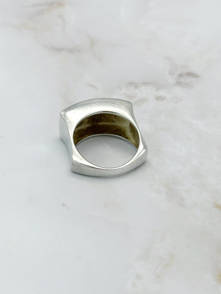 Abstrakter Vintage Ring, 925 Sterling Silber