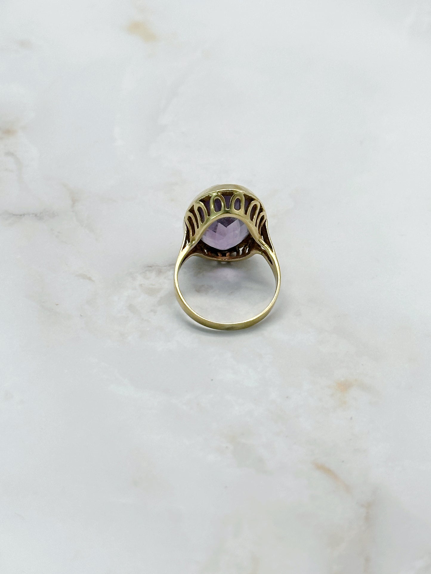 Eleganter Vintage Ring in 585 Gelbgold mit Amethyst