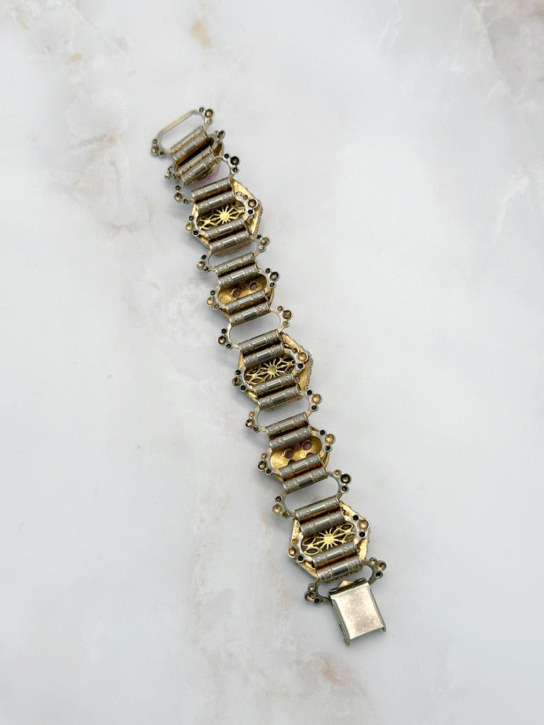 Chunky Midcentury Armband mit Glasopal