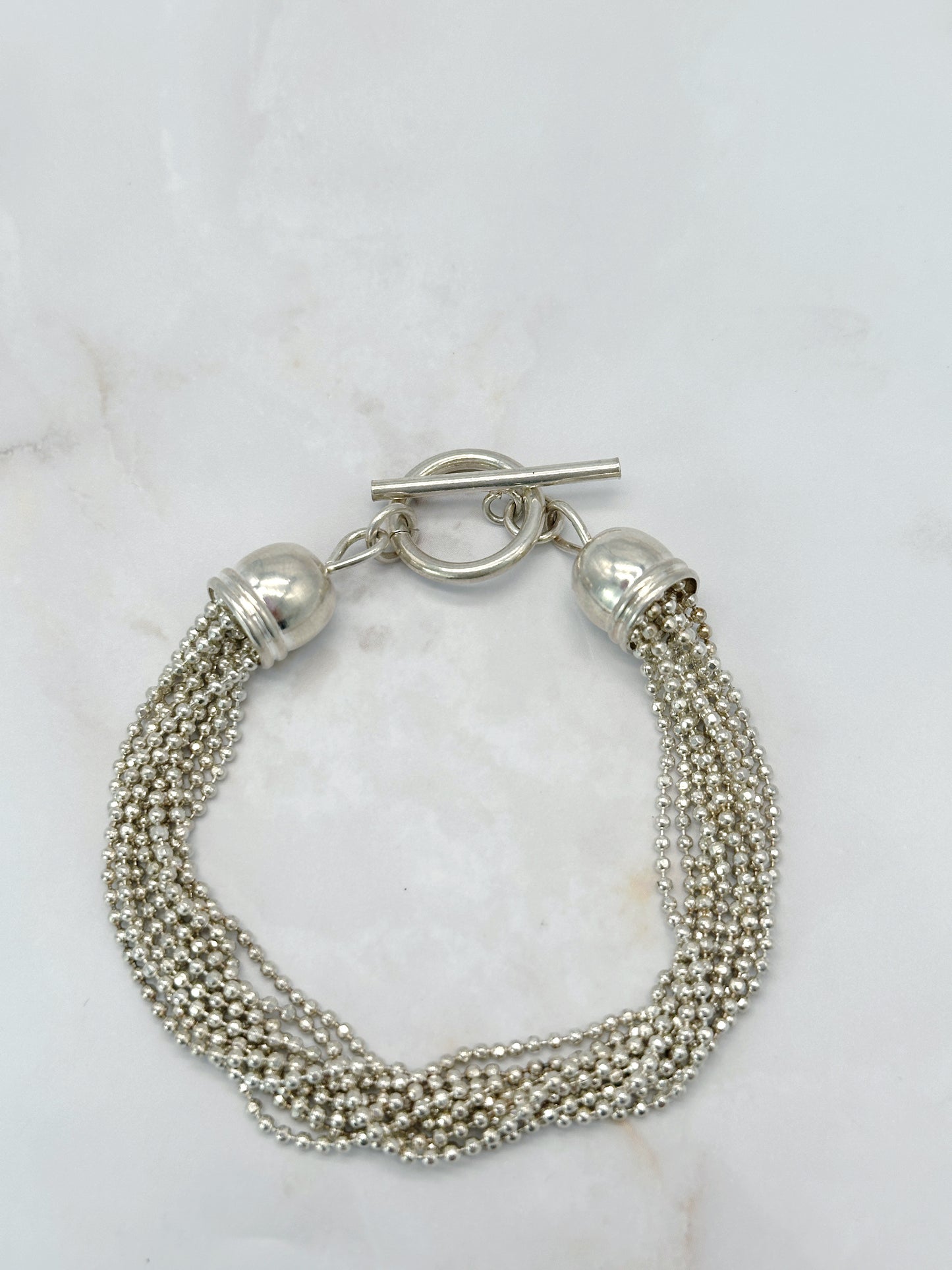 Feines Vintage Silberarmband Kugelketten