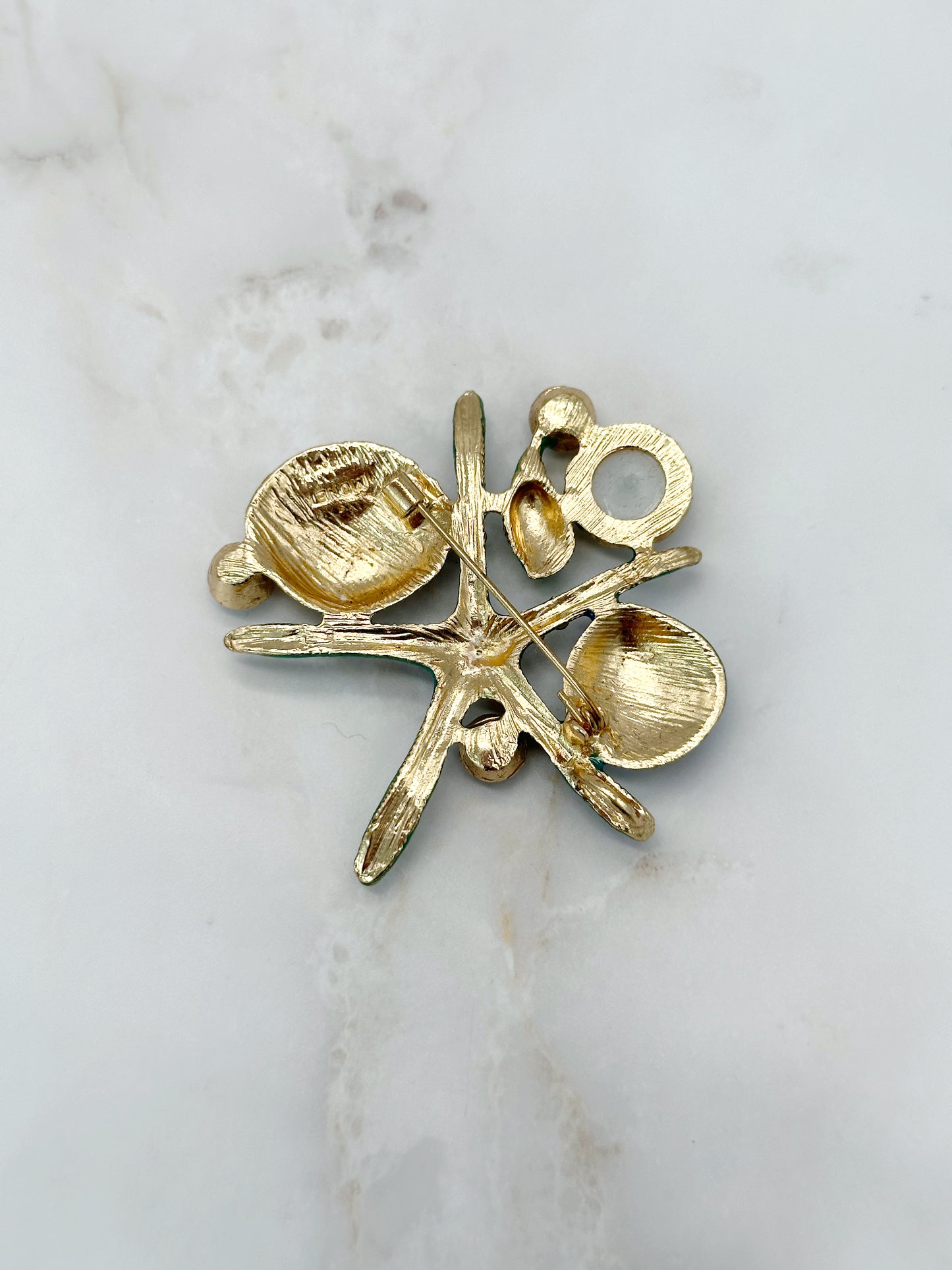 Signierte Monet Vintage Brosche Maritim Perlen & Strass
